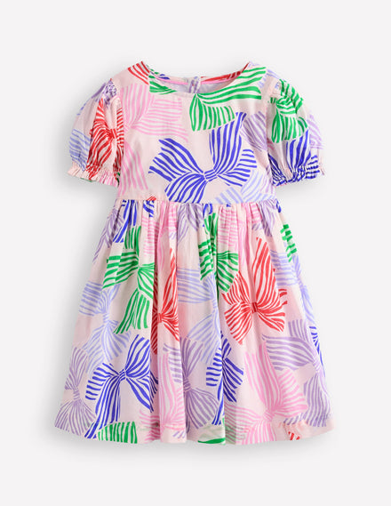 Madeline Woven Dress-French Pink Bows