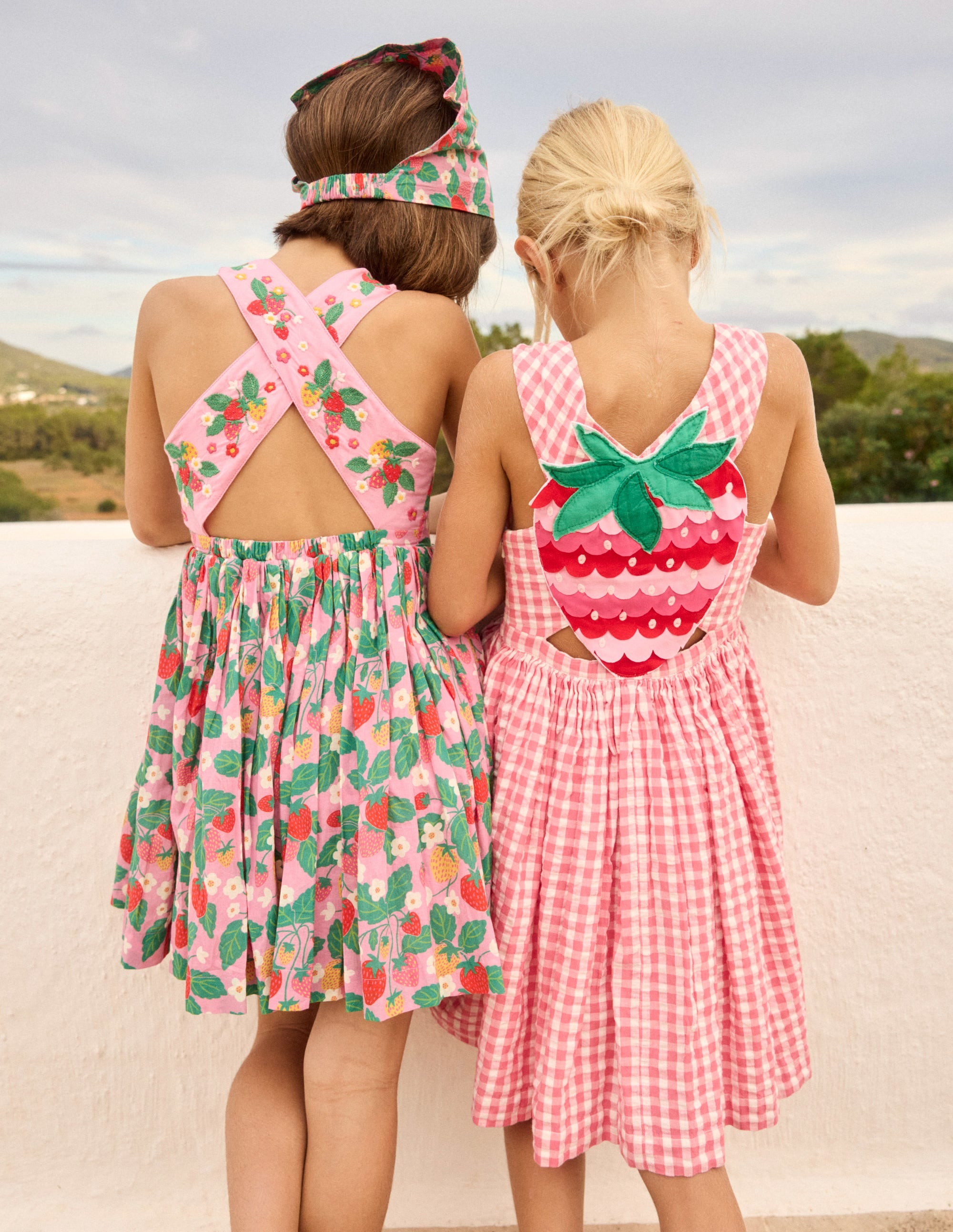 Robe Zadie avec appliqué au dos-Fraise vichy rose - Image 8