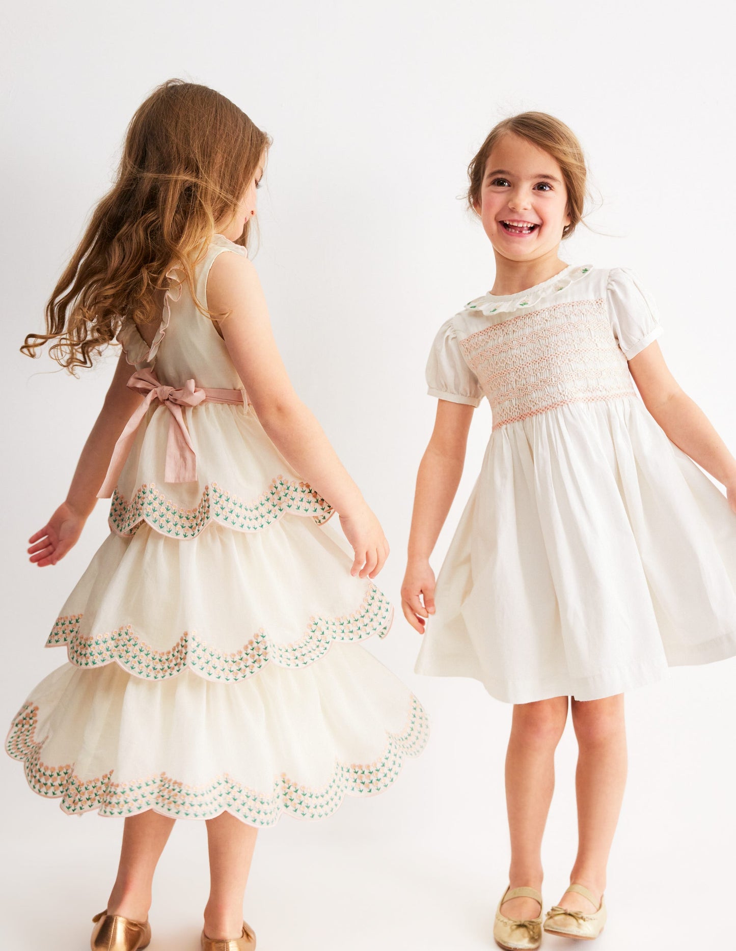 Occasion Smocked Dress-Ivory