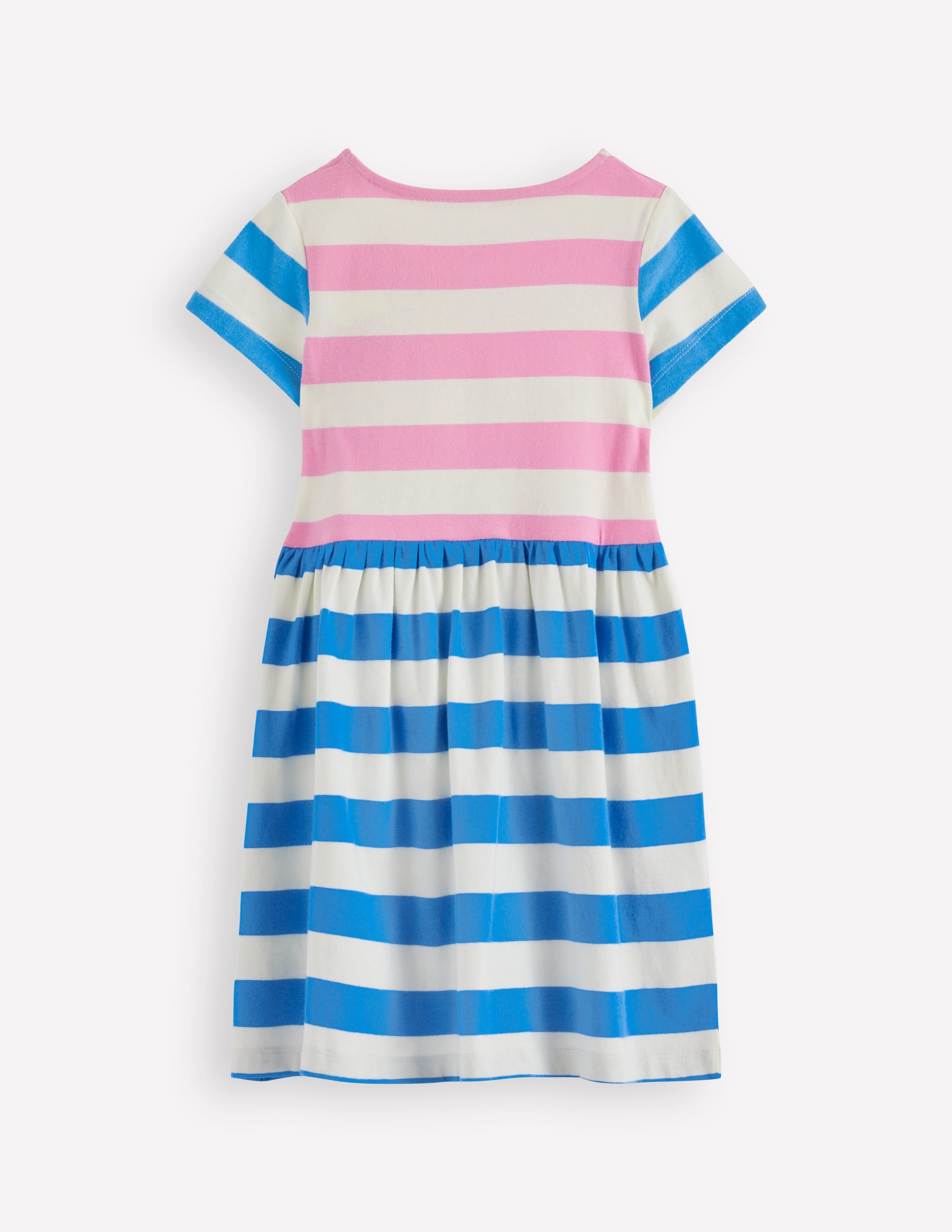 Lustiges Jerseykleid mit Herztasche-Bunt mit Mustermix und Streifen - Image 2