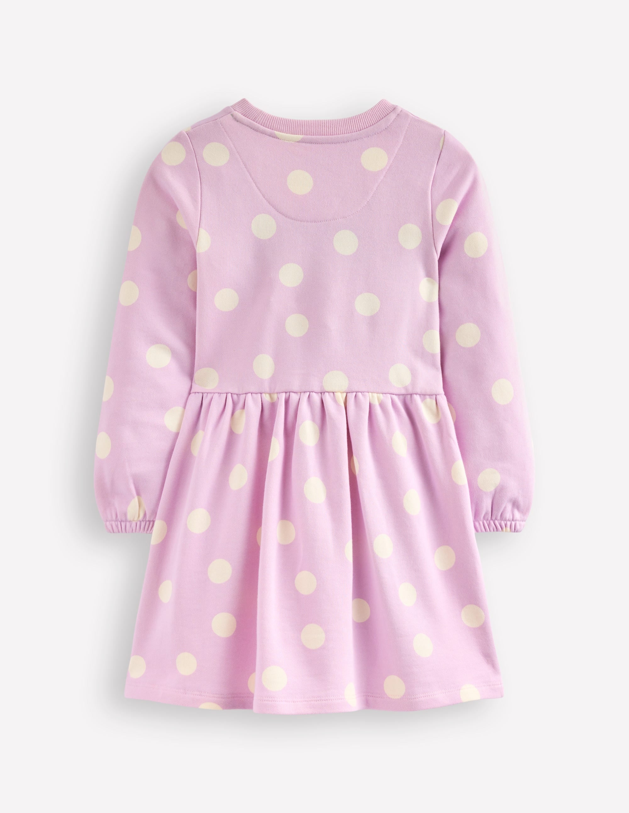 Robe-sweat en bouclé à appliqué-Chiens à pois lilas sucré - Image 2