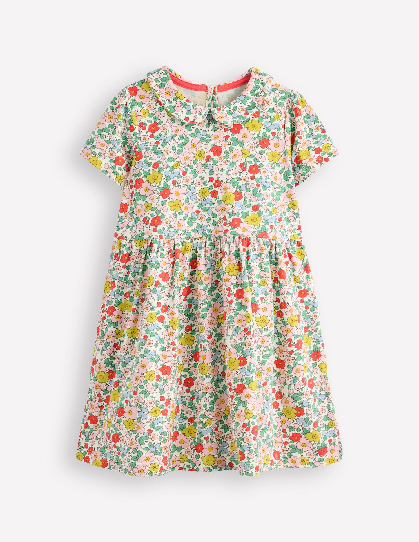 Robe col Claudine en jersey-Fleur de pommier vanille