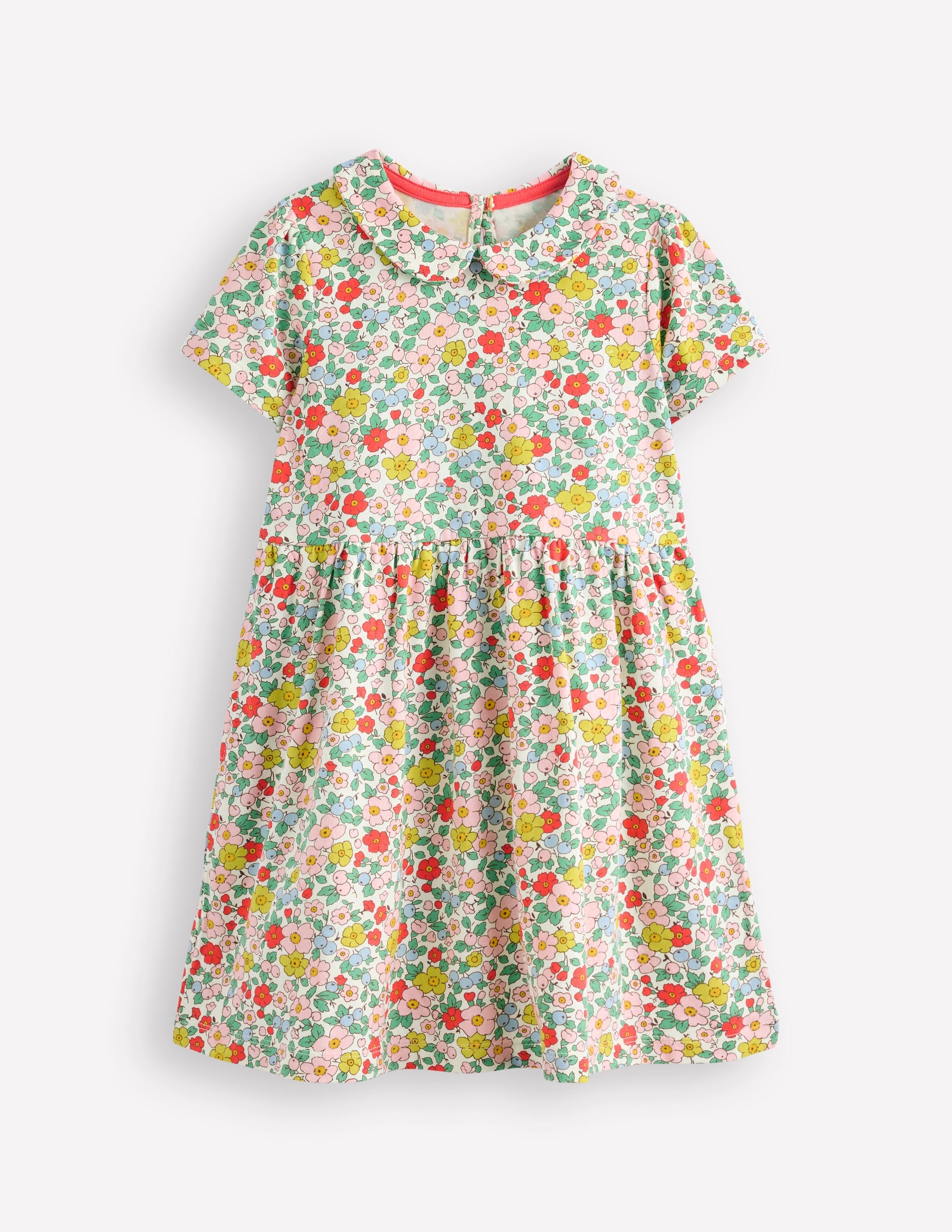 Robe col Claudine en jersey-Fleur de pommier vanille - Image 1