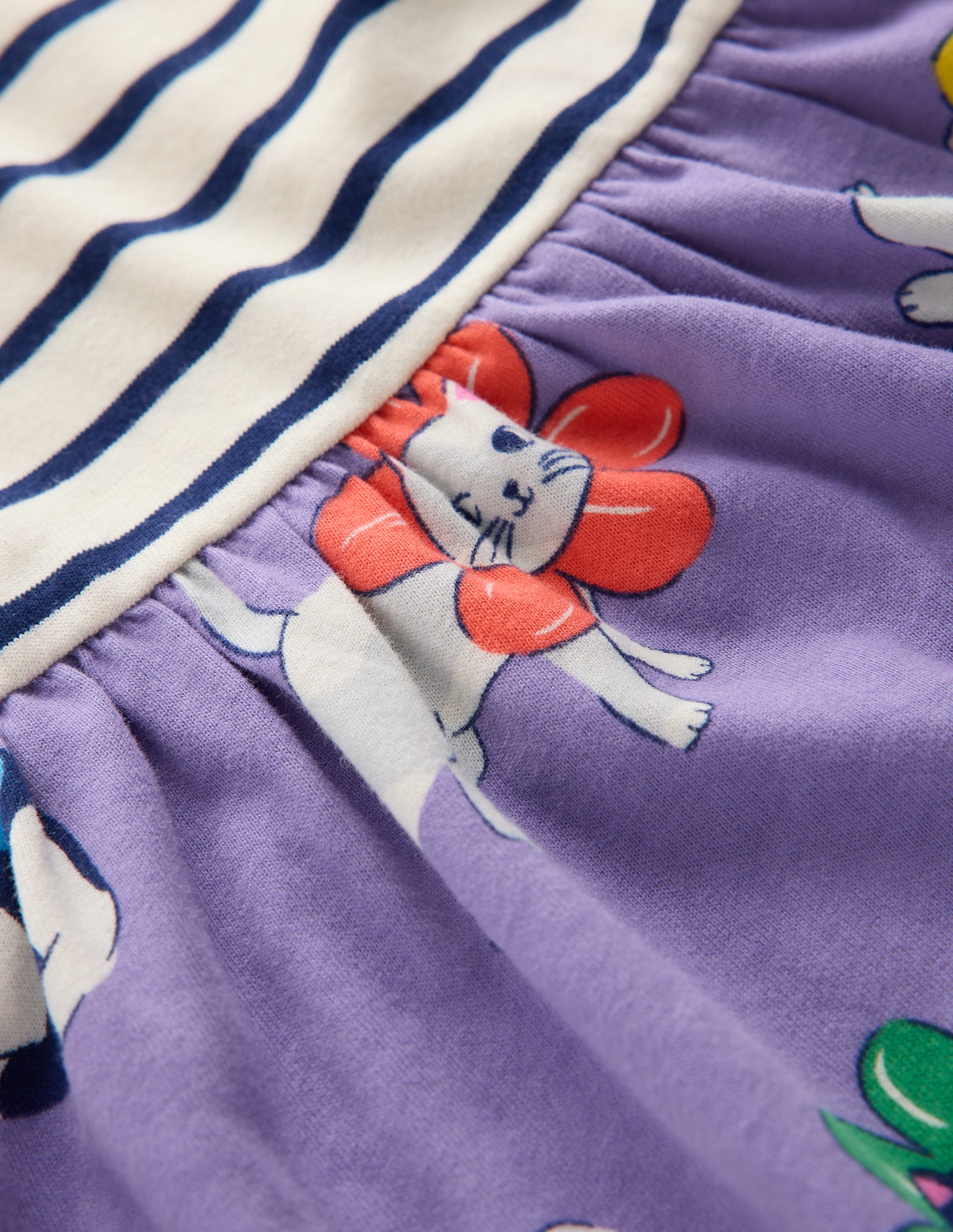 Robe Posie à manches volantées-Chat floral violet aster - Image 3