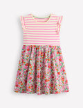 Robe Posie à manches volantées-Fleur de pommier rose