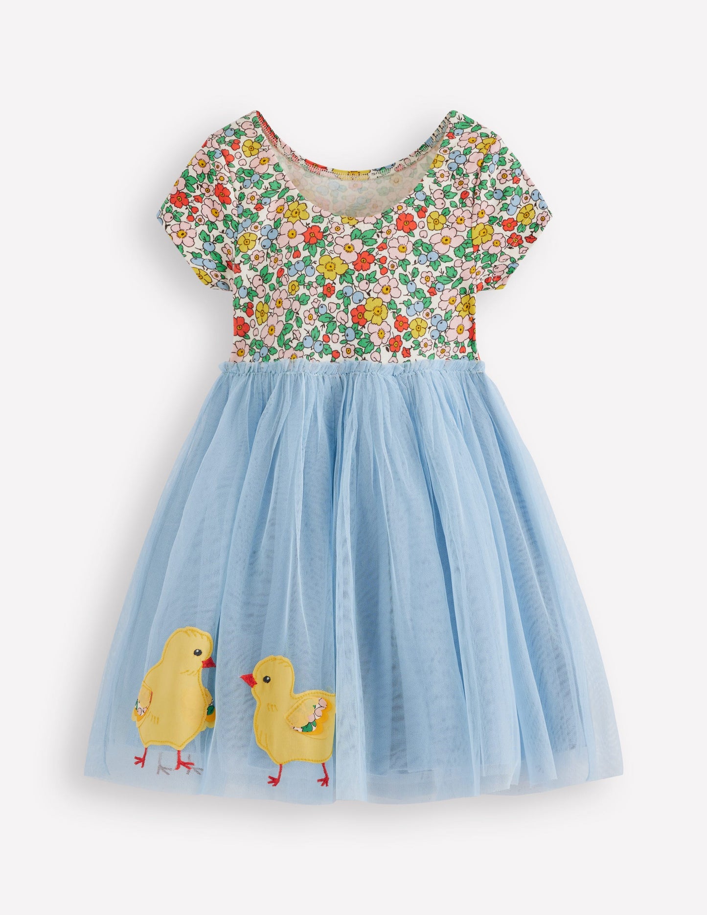 Robe Ami en tulle à appliqué-Chevaux bleu clair