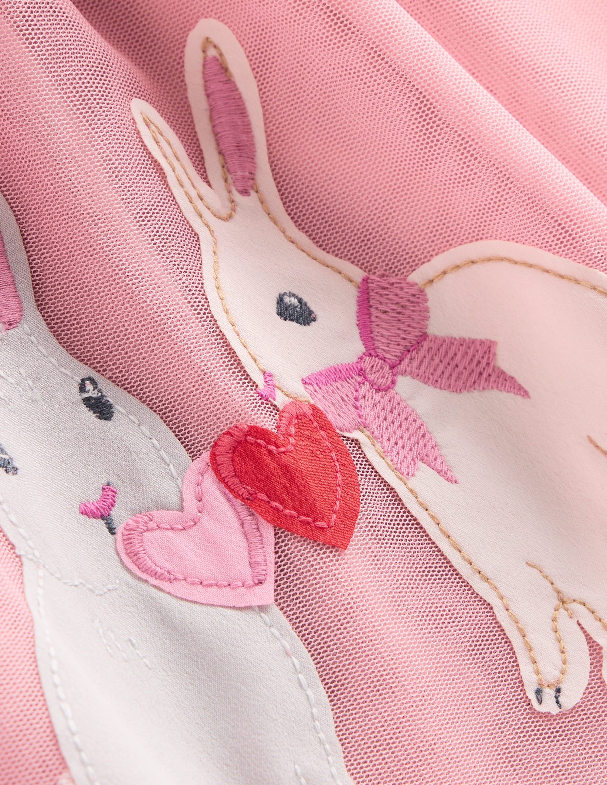 Robe Ami en tulle à appliqué-Lapins rose craie - Image 3