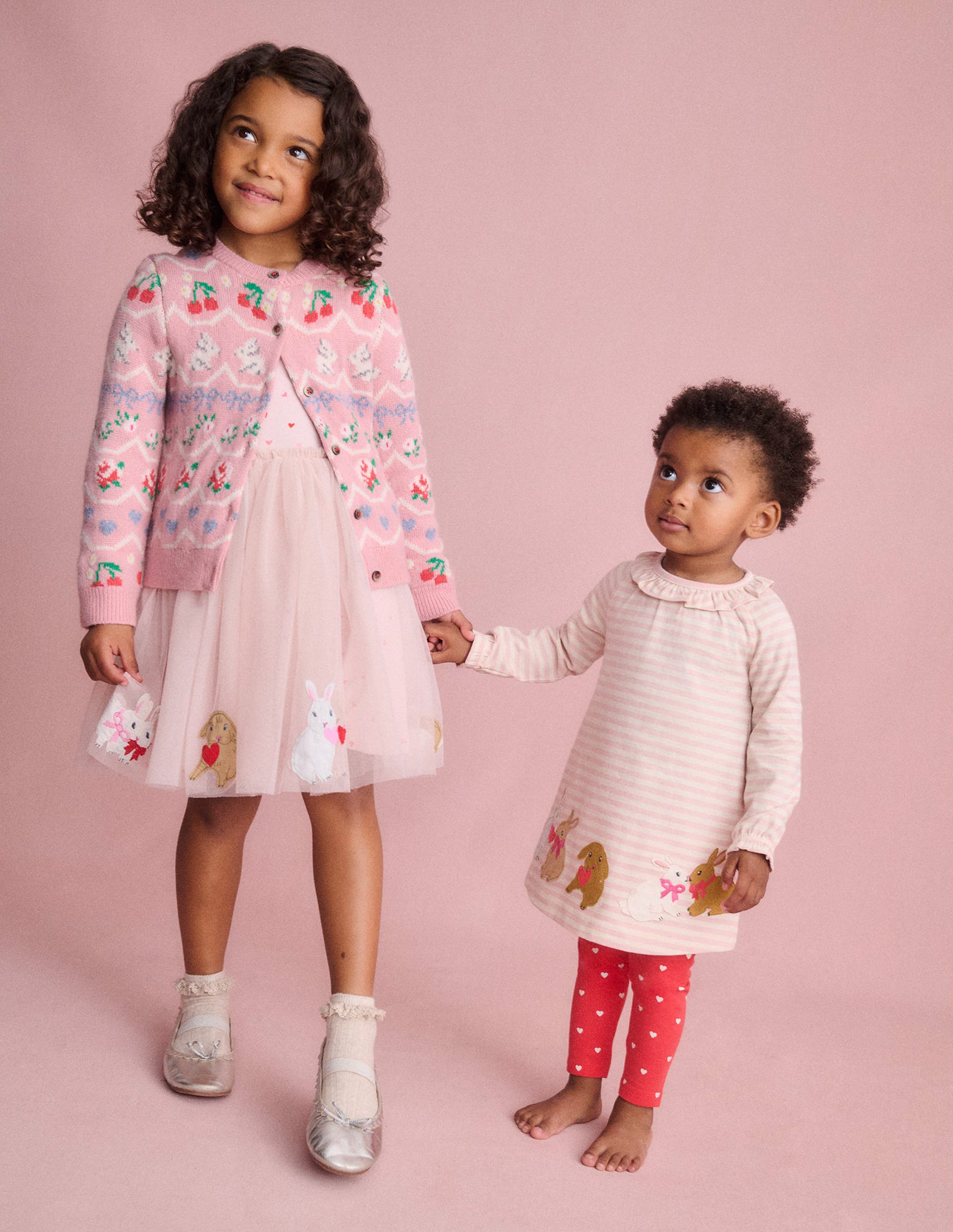 Robe Ami en tulle à appliqué-Lapins rose craie - Image 5