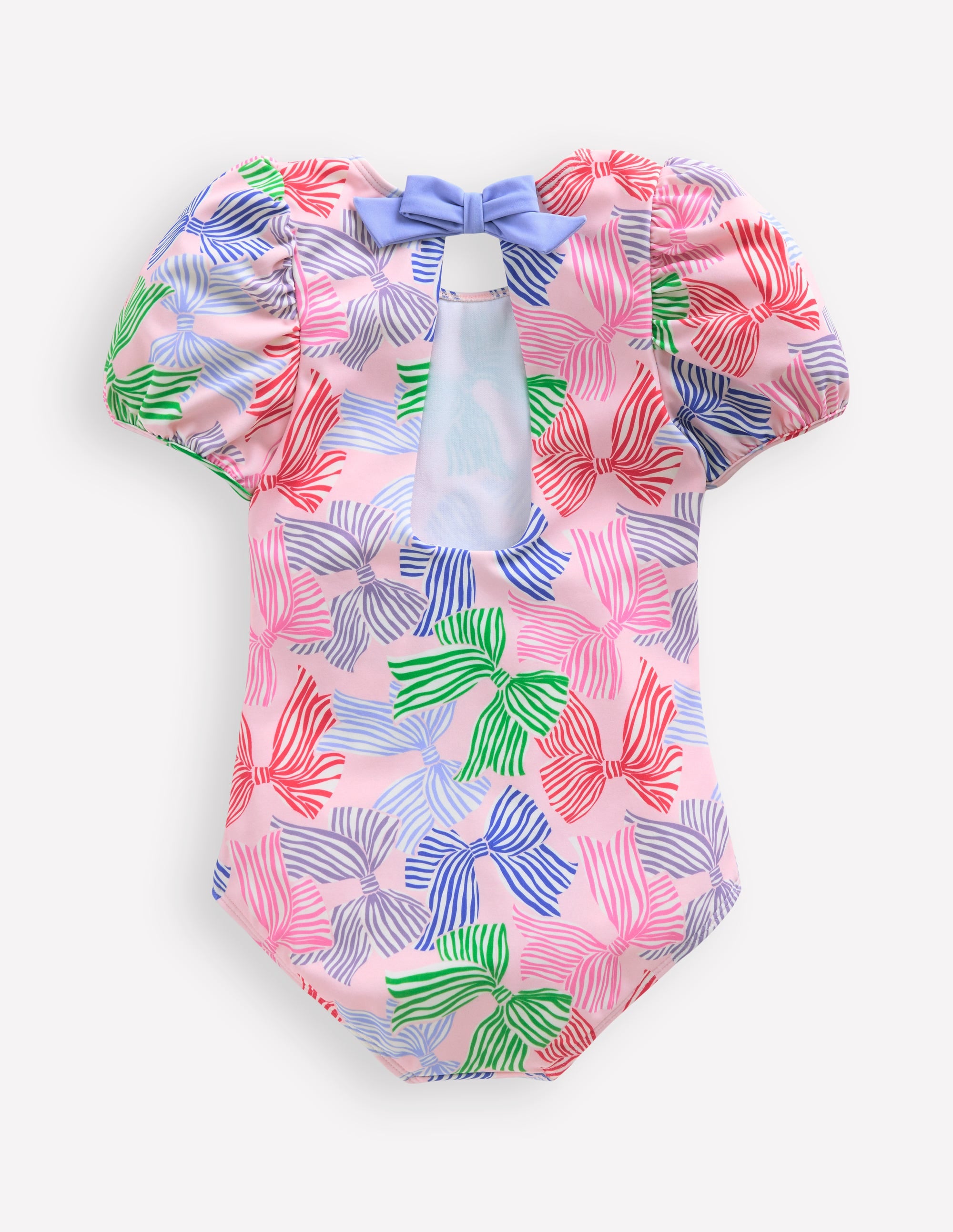 Maillot de bain Sandy à manches bouffantes-Nœuds rose français - Image 2