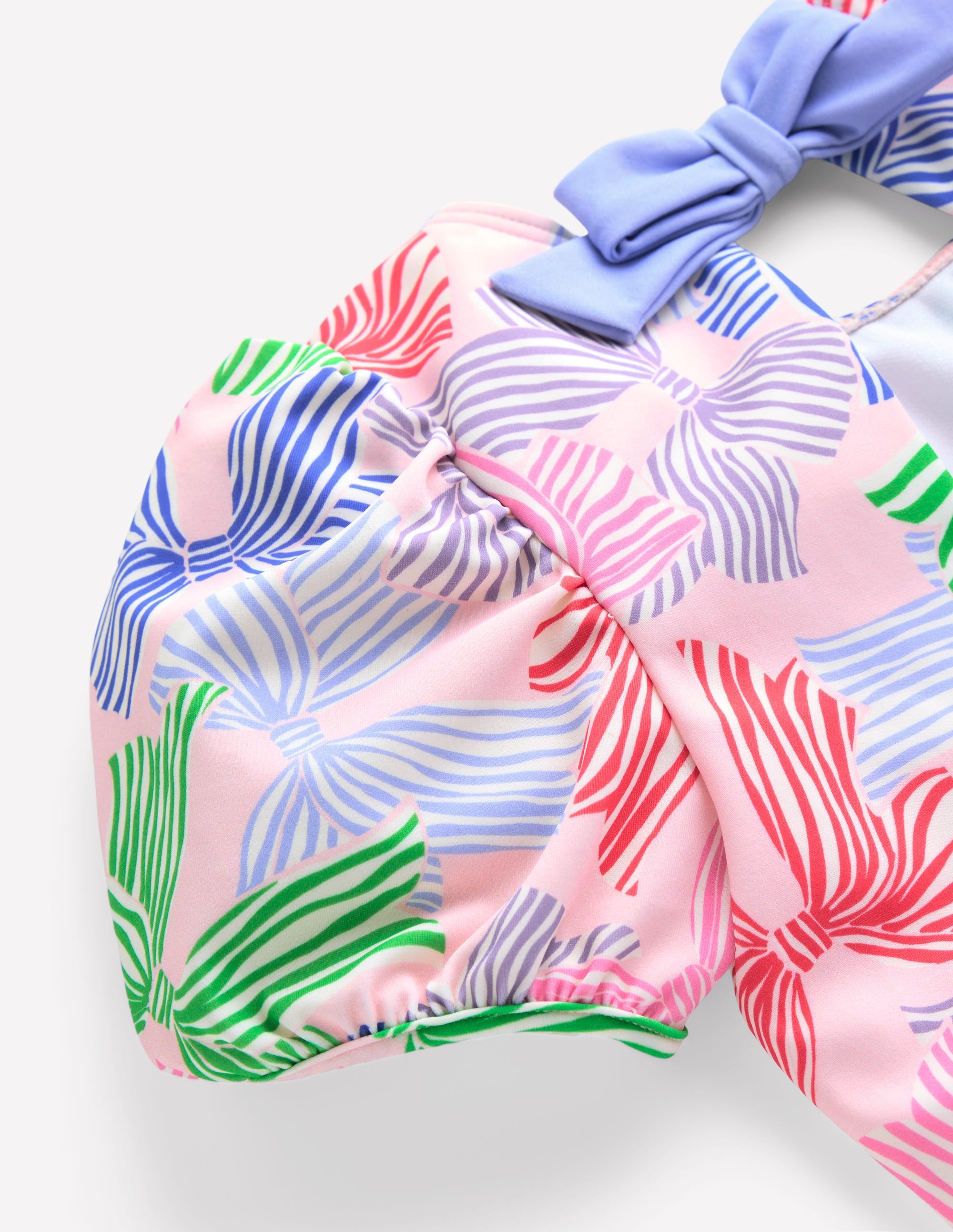 Maillot de bain Sandy à manches bouffantes-Nœuds rose français - Image 3