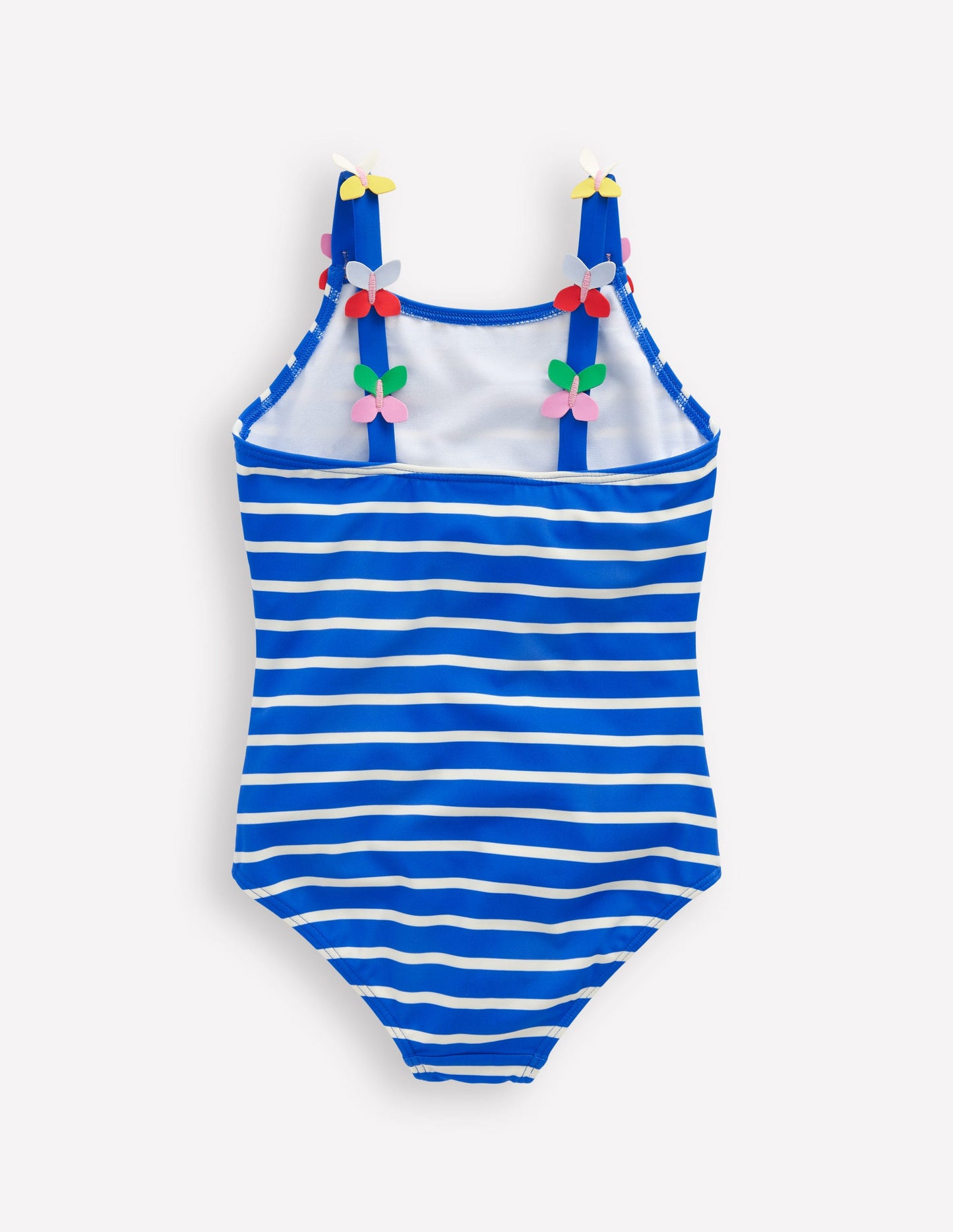 Applique Strap Swimsuit-Gallery Blue Stripe Butterfly