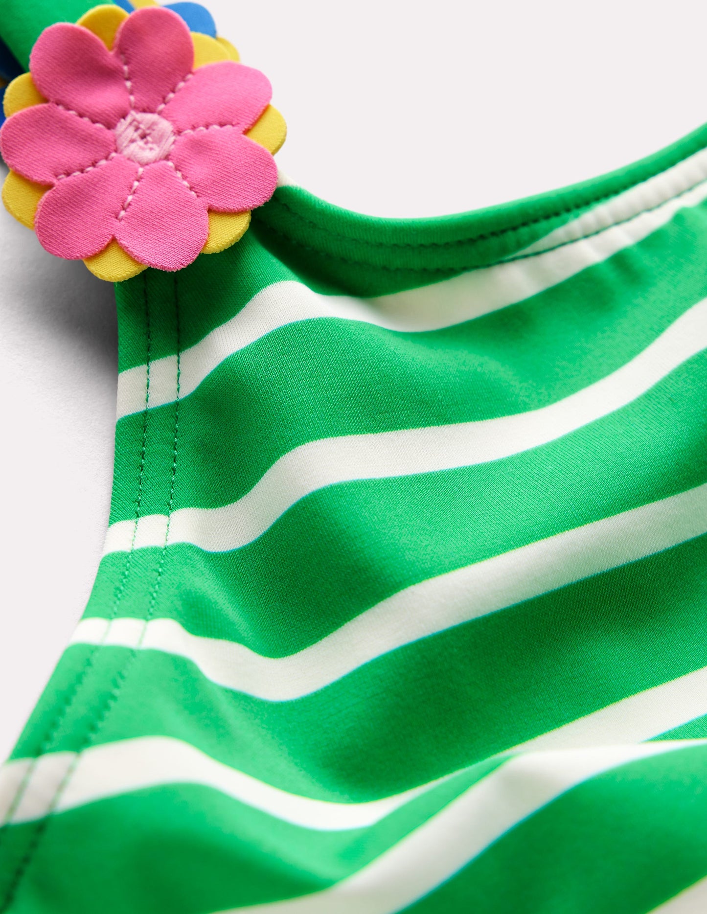 Applique Strap Swimsuit-Sapling Green Stripe Hearts