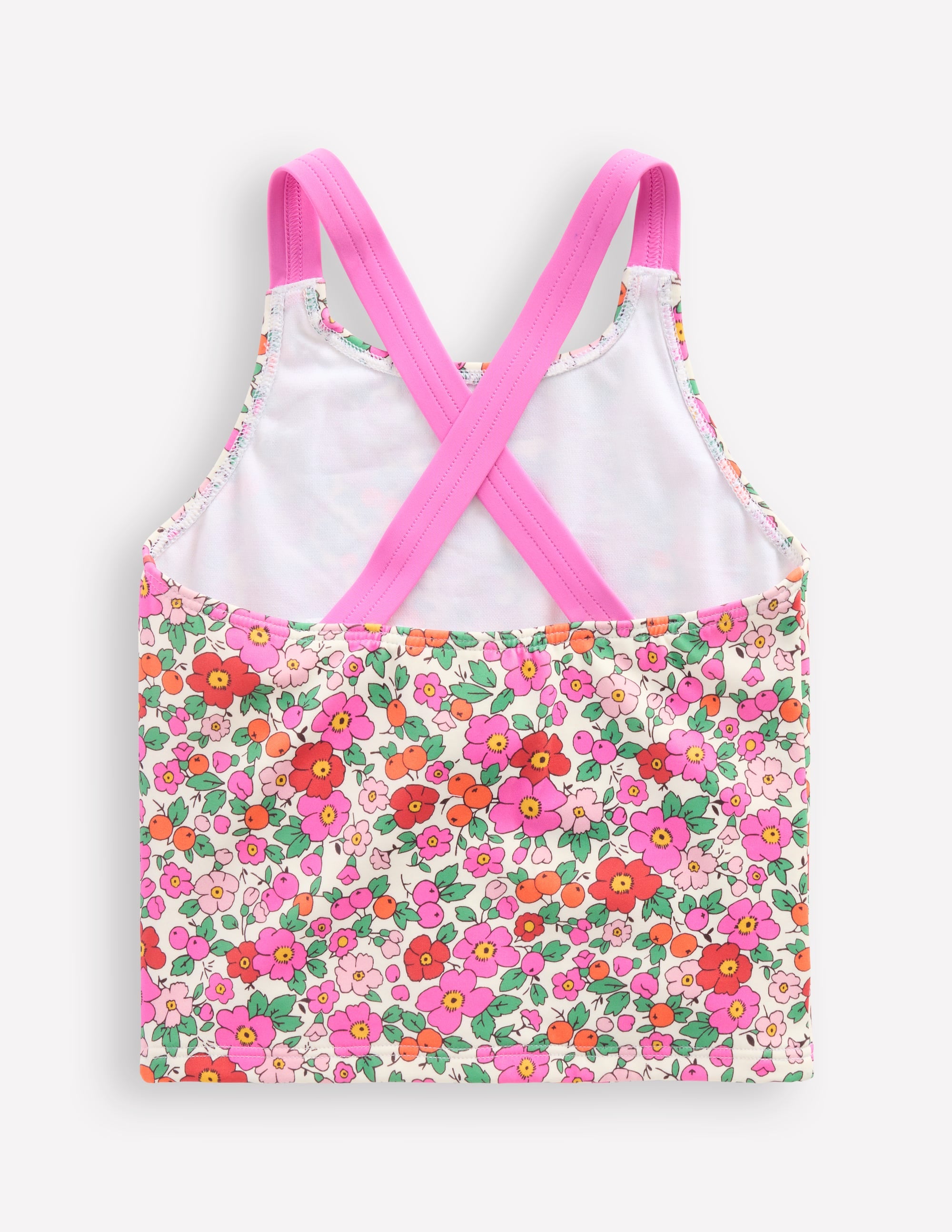 Tankini-Oberteil mit gekreuzten Rückenträgern-Rosa Apfelblüte Blumenmuster - Image 2