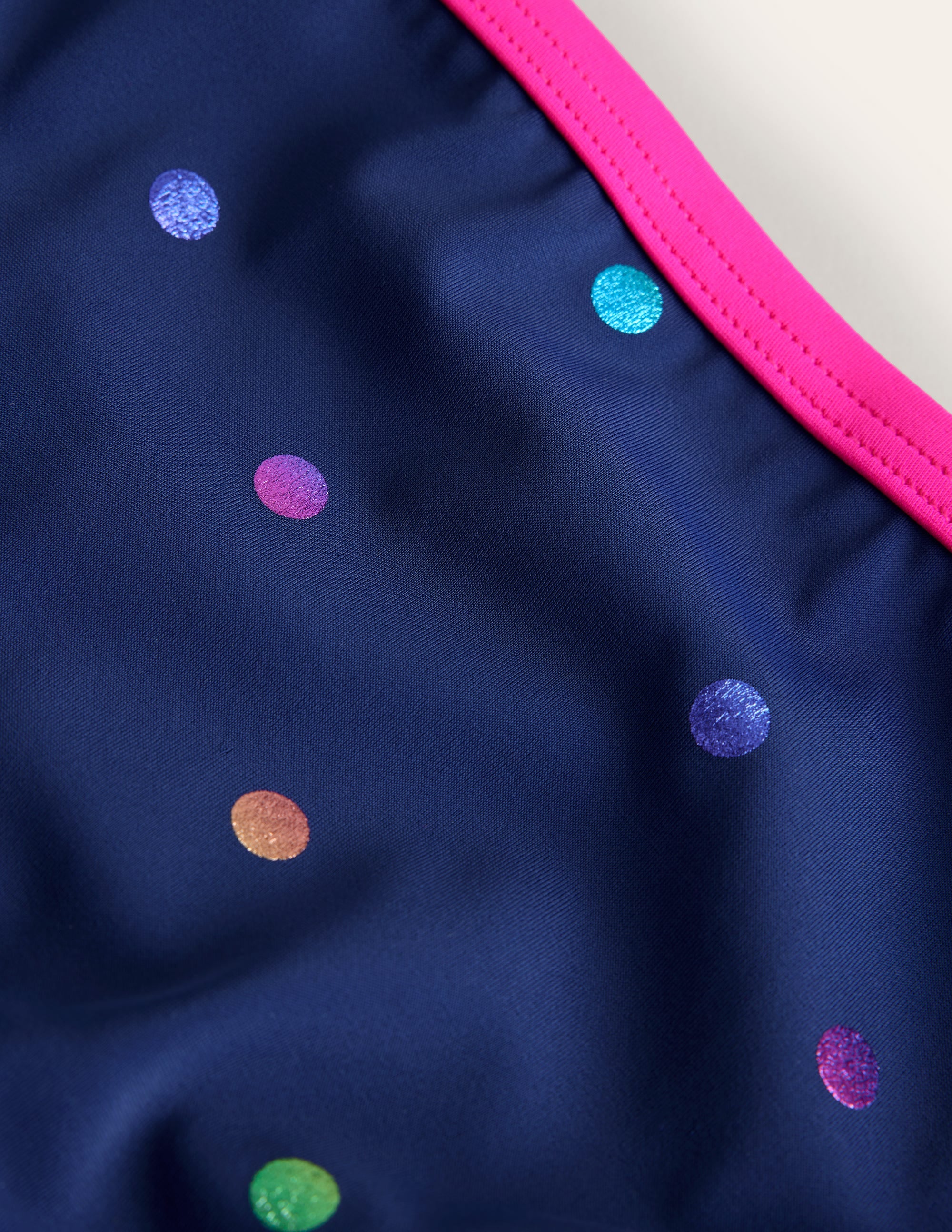 Gemusterte Bikinihose-Marineblau Regenbogen Konfetti Punkte - Image 3