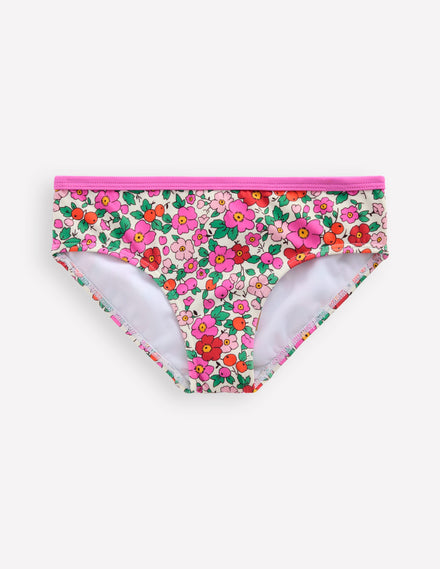 Bas de bikini à motif-Fleur de pommier rose