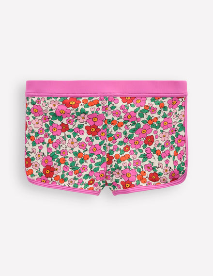 Short de bain à motif-Fleur de pommier rose