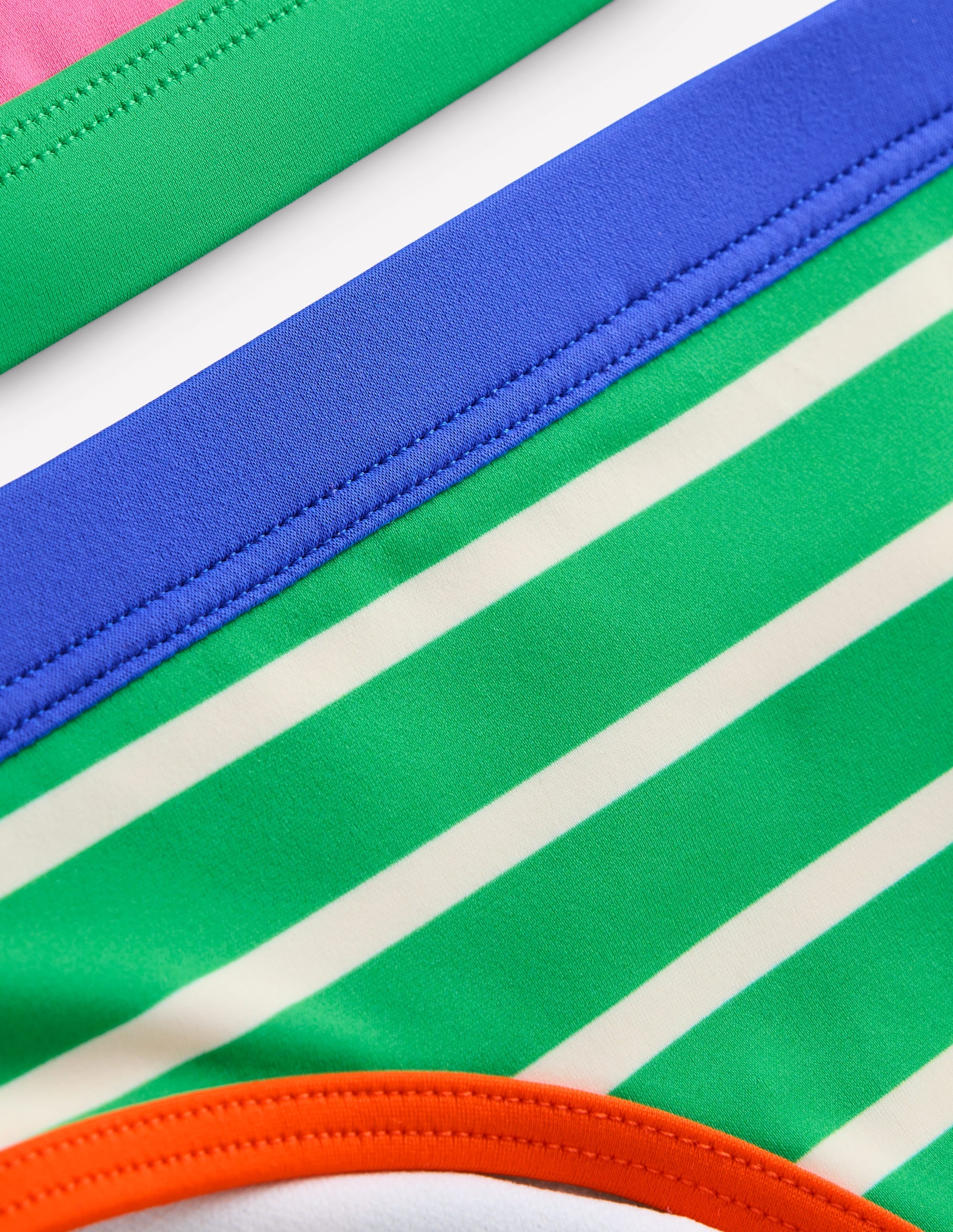 Racerback-Bikini-Flamingorosa/Erbsengrün Streifen - Image 3