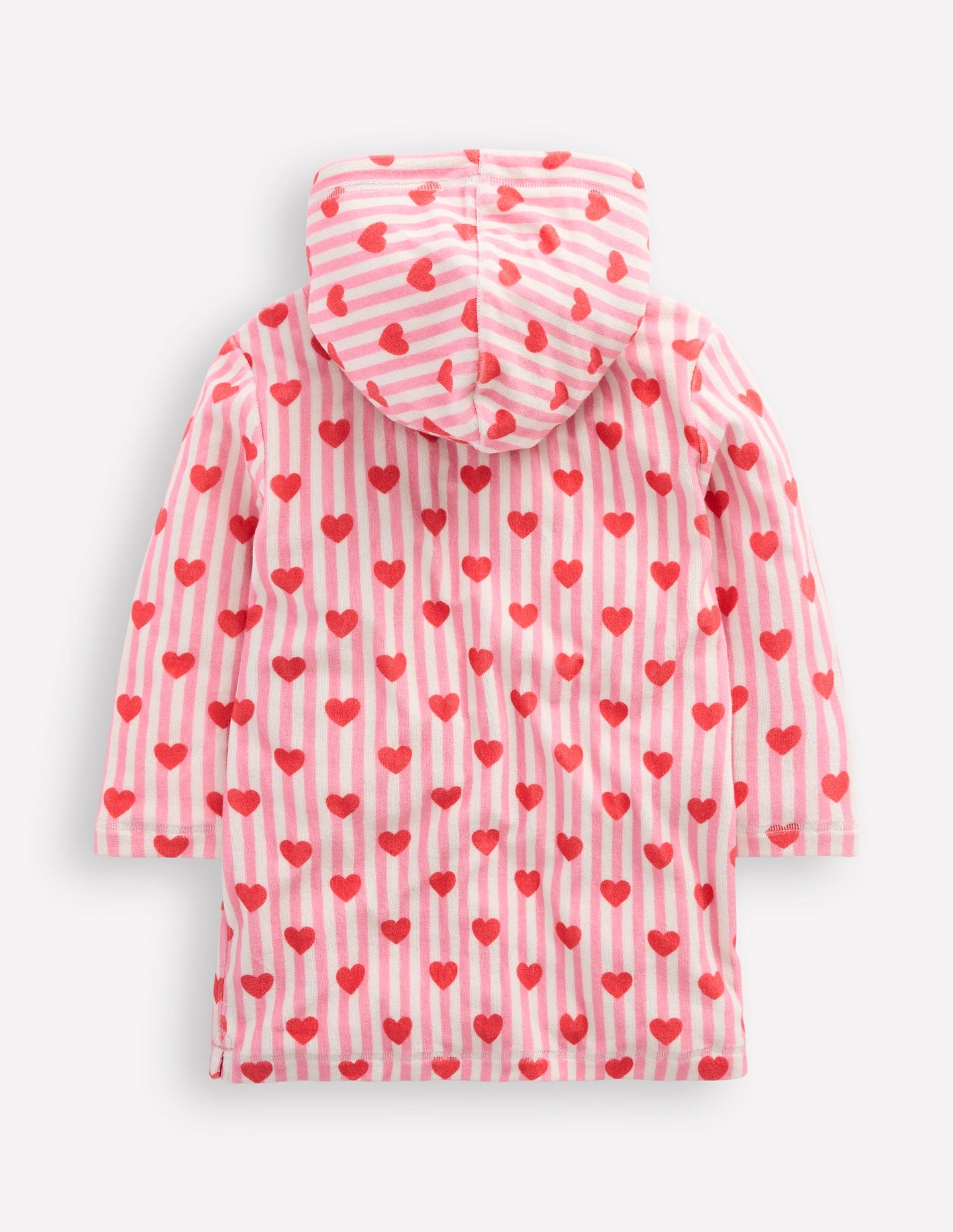 Romie Towelling Zip Throw-On-Bubblegum Pink Heart Stripe