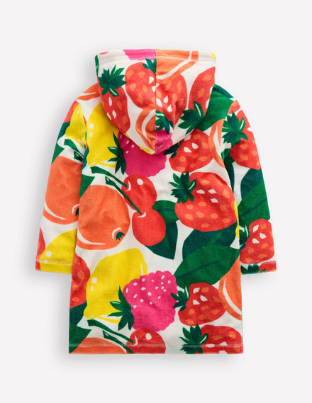 Poncho en éponge Romie à fermeture zippée-Fruits géants multi