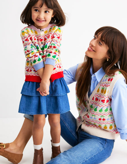 Cardigan Edie à motif jacquard-Fruit multi