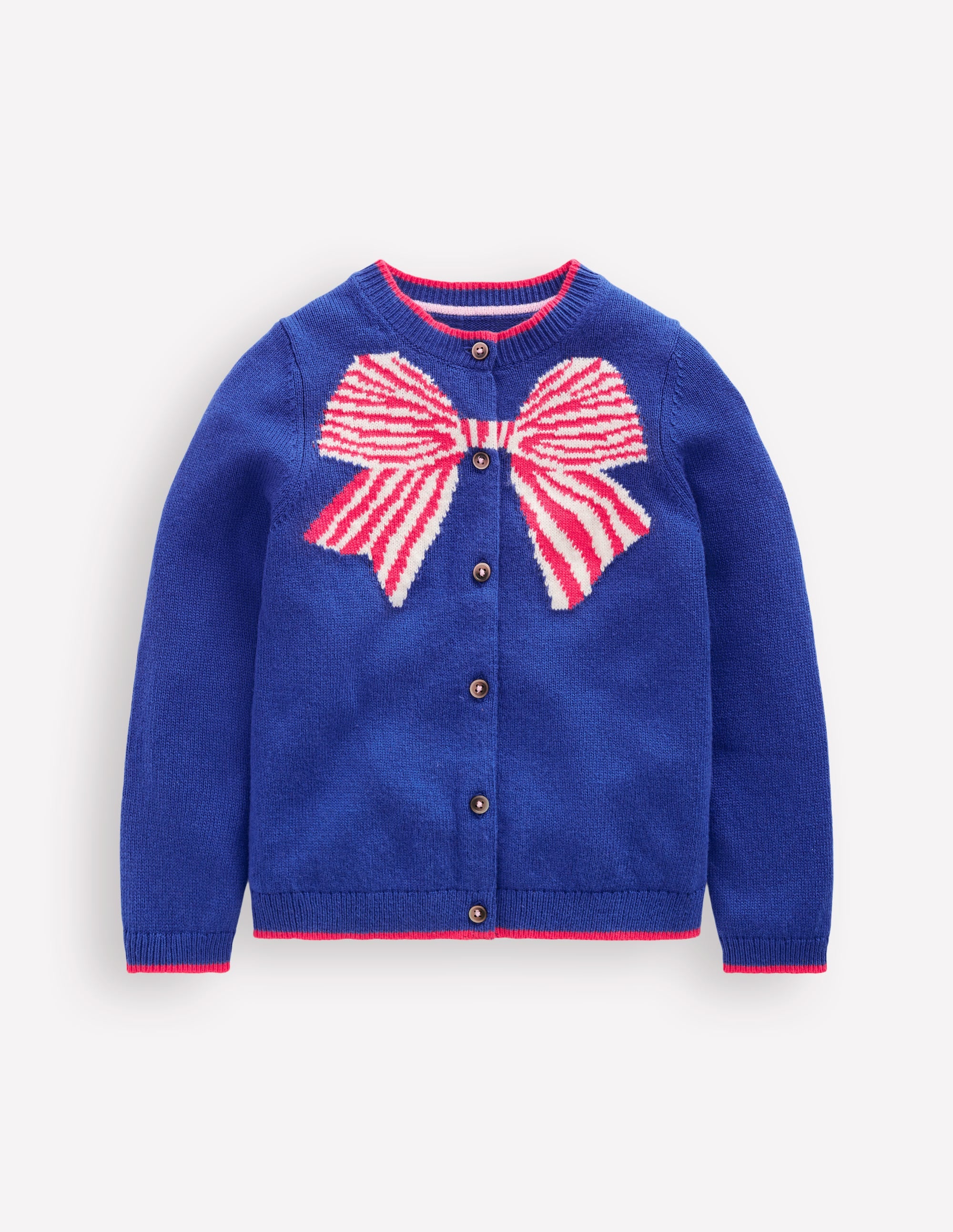 Evelyn Strickjacke mit lustigem Motiv-Reiherblau Schleife - Image 1