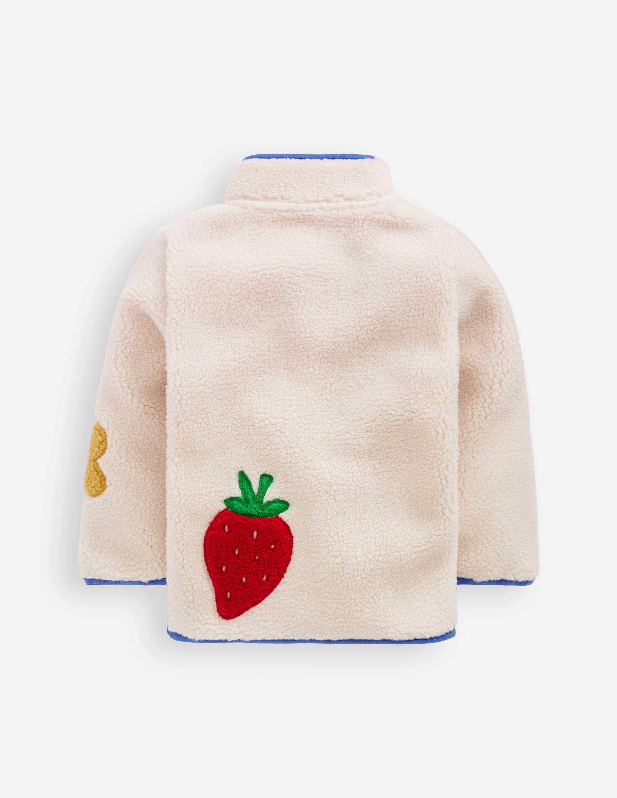 Borg-Jacke zum Überziehen-Naturweiß Erdbeere Blume - Image 2