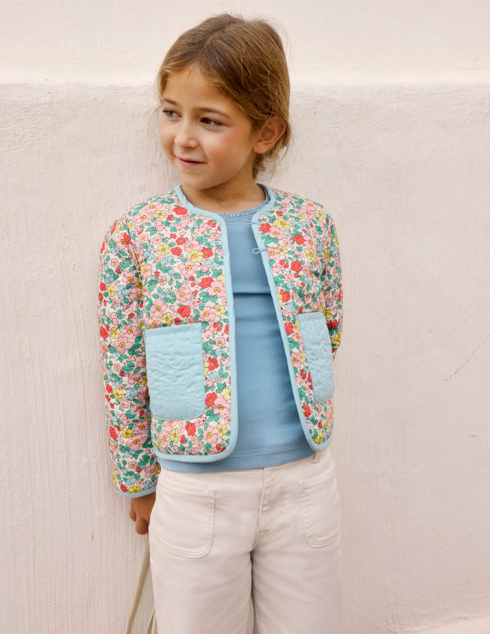 Veste réversible Aurore-Fleur de pommier blanc vanille - Image 4
