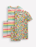 2 pyjamas courts-Fleur de pommier multi