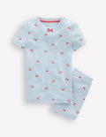 Pyjama douillet en pointelle-Cerises bleu brumeux