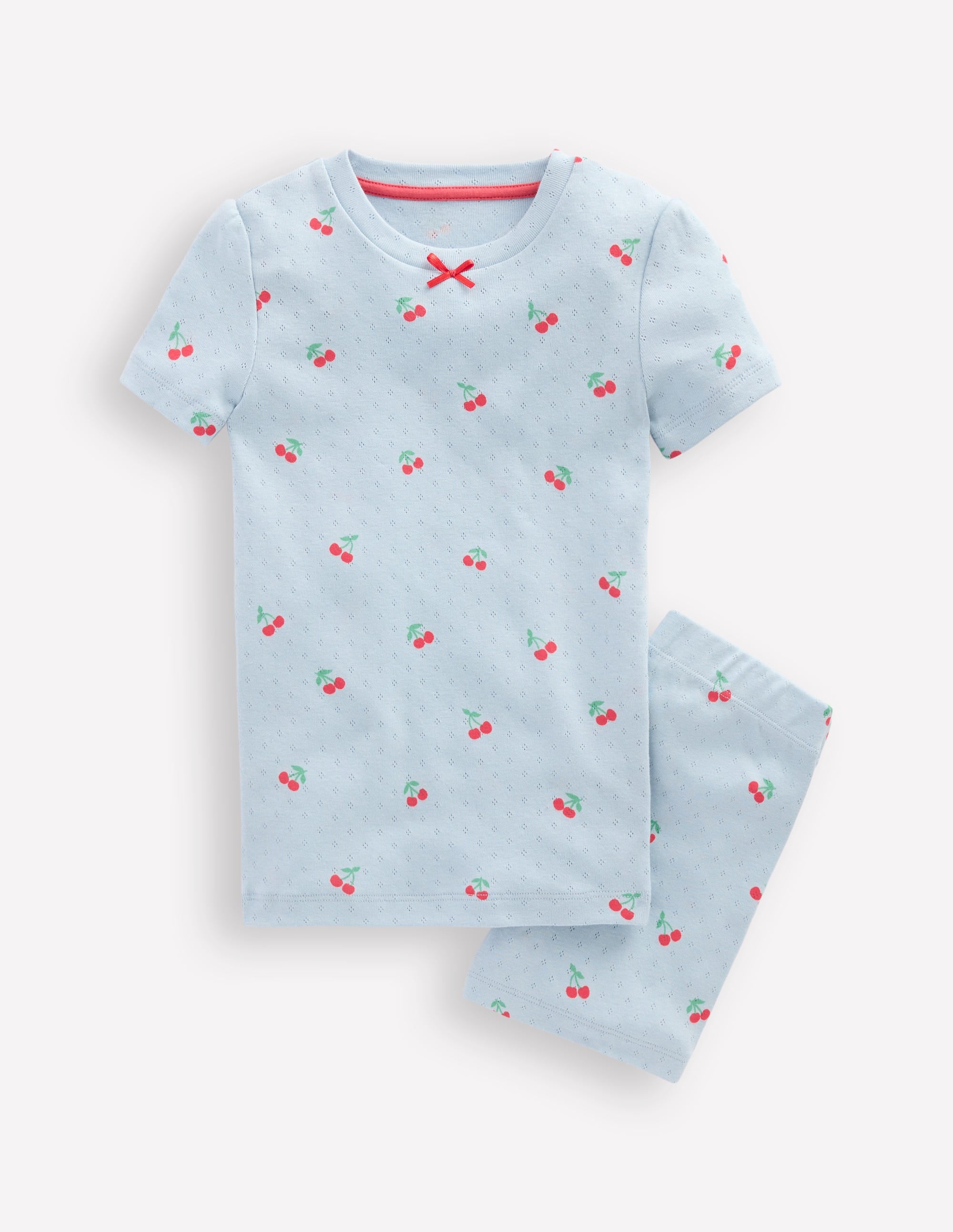Pyjama douillet en pointelle-Cerises bleu brumeux - Image 1
