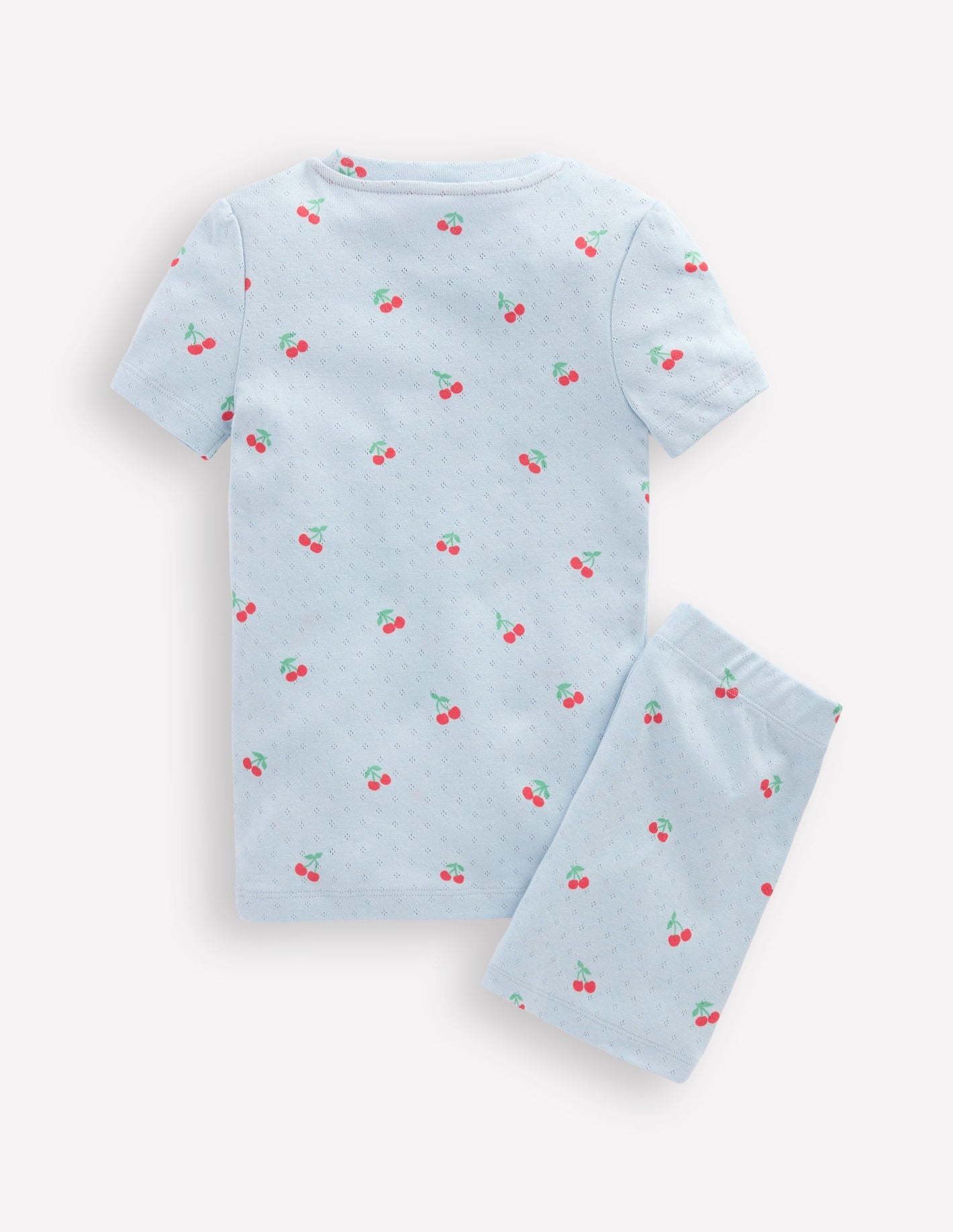 Snug Pointelle Pyjamas-Misty Blue Cherries