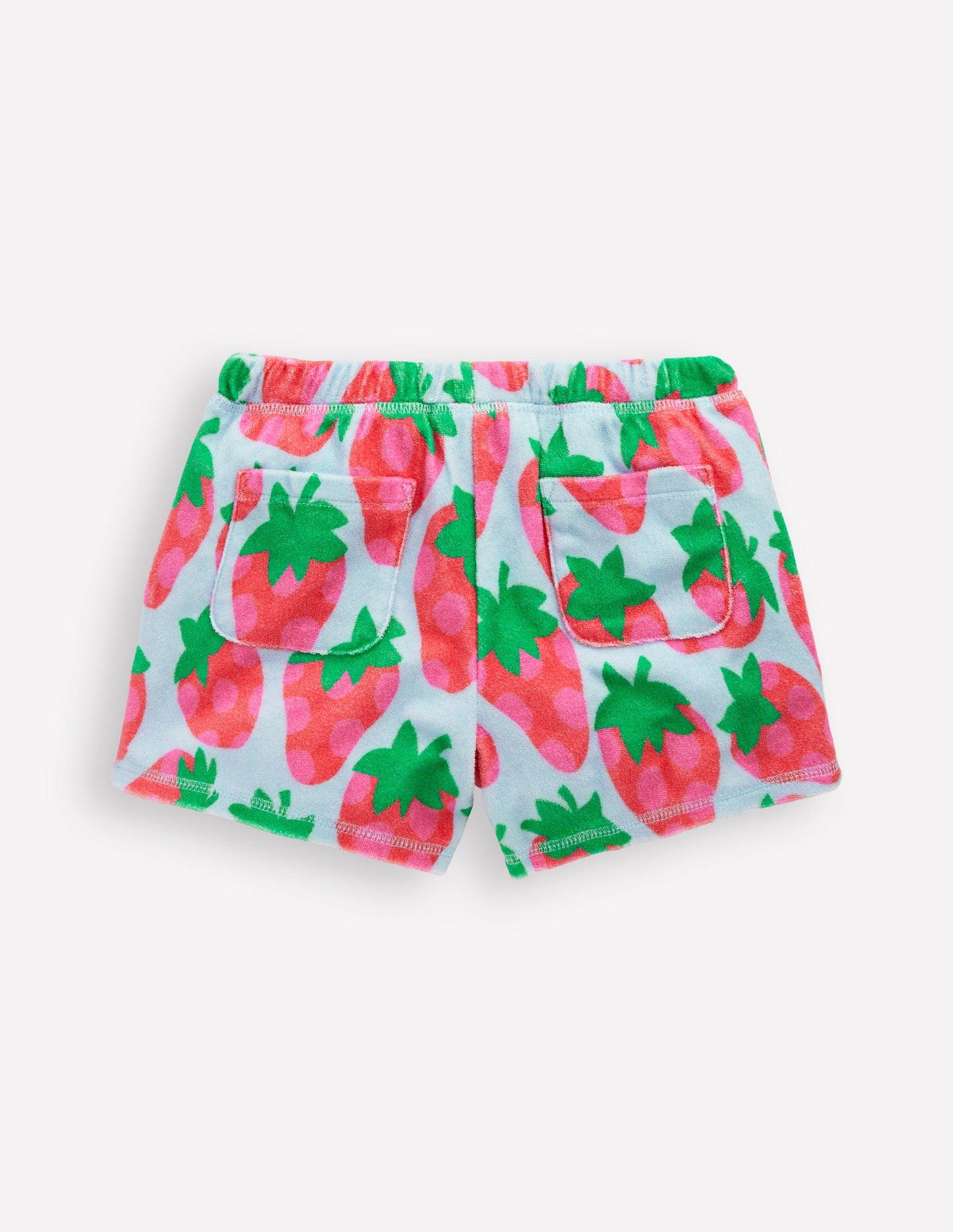 Gemusterte Frottee-Shorts-Nebligblau Punkte Erdbeere