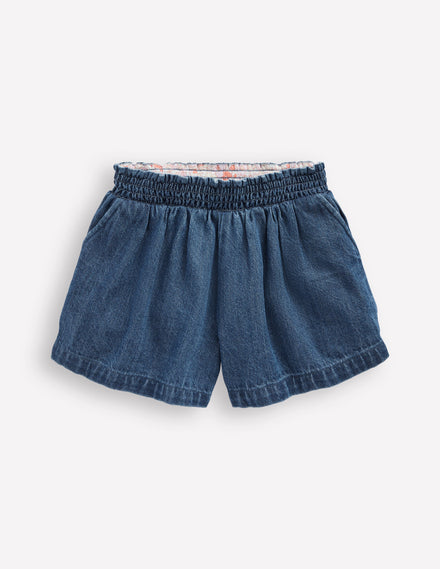 Short à enfiler-Bleu vintage moyen