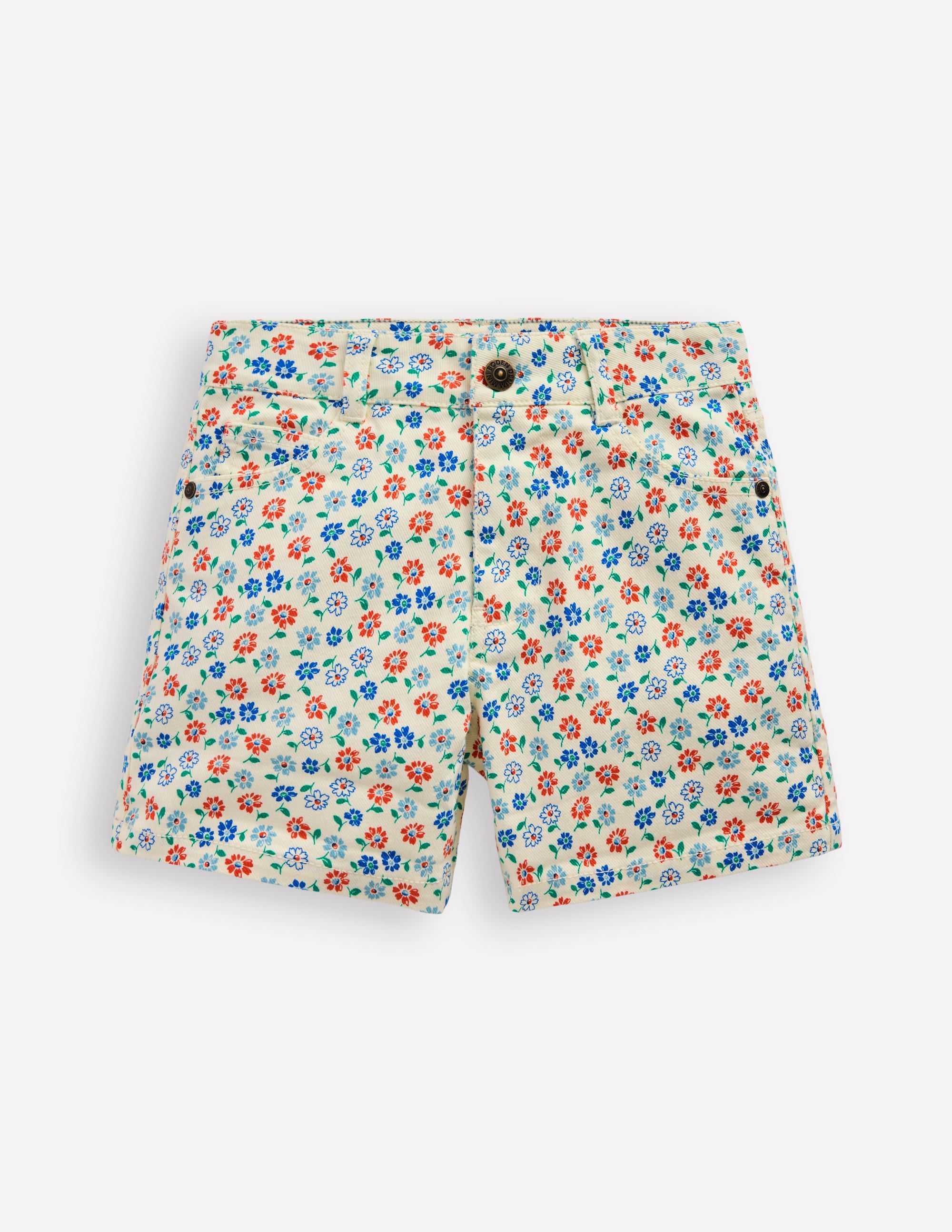 Short en jean-Pâquerette vanille blanc vintage - Image 1