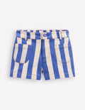 Short à poches plaquées-Bleu orion/ivoire