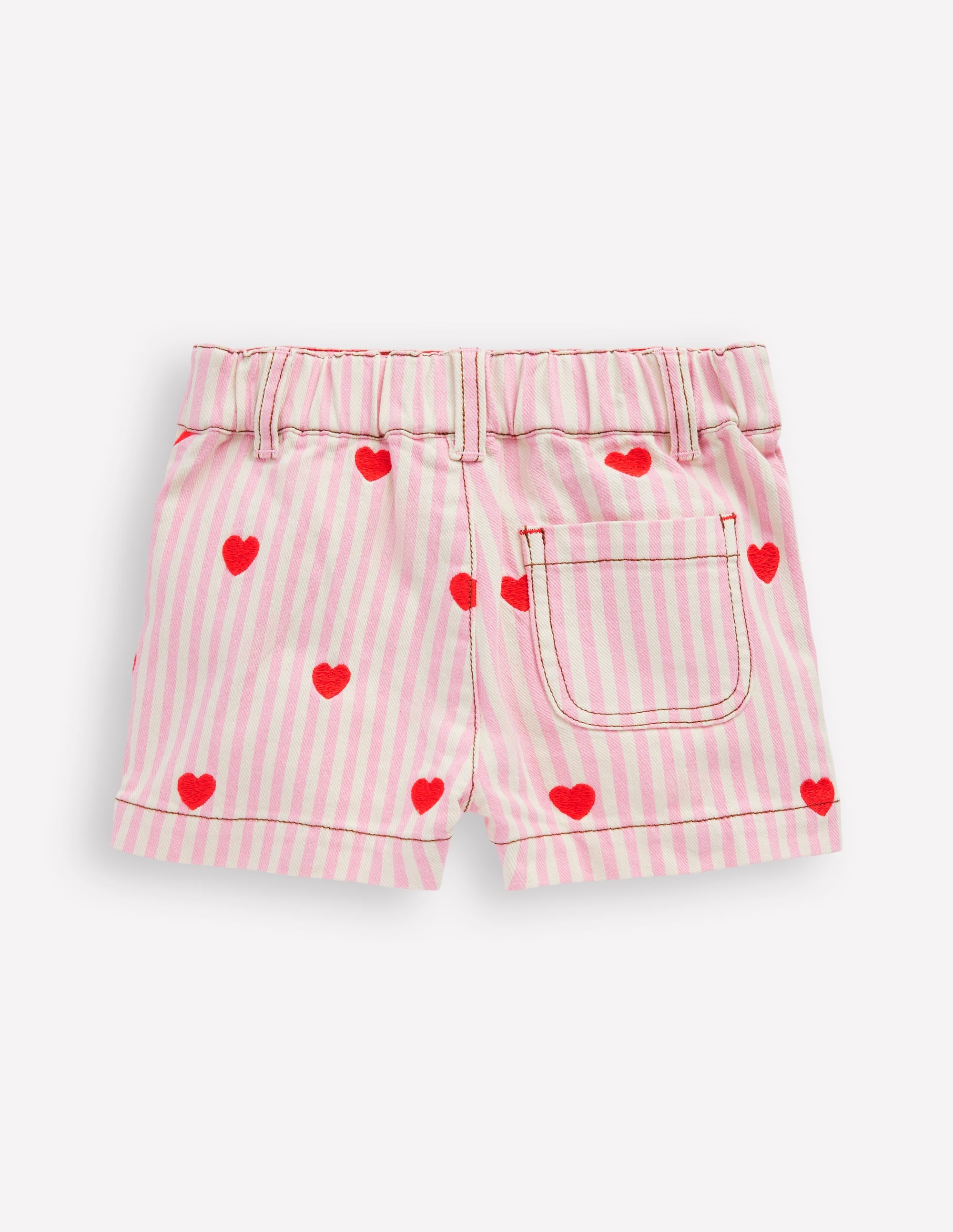 Shorts mit aufgesetzten Taschen-Kaugummirosa/Naturweiß Herzen - Image 2
