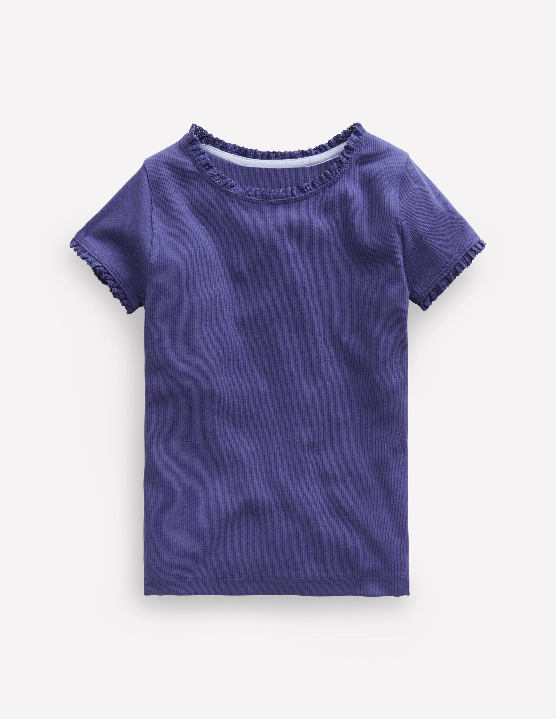 Short Sleeve Ribbed T-shirt-Starboard Blue-1