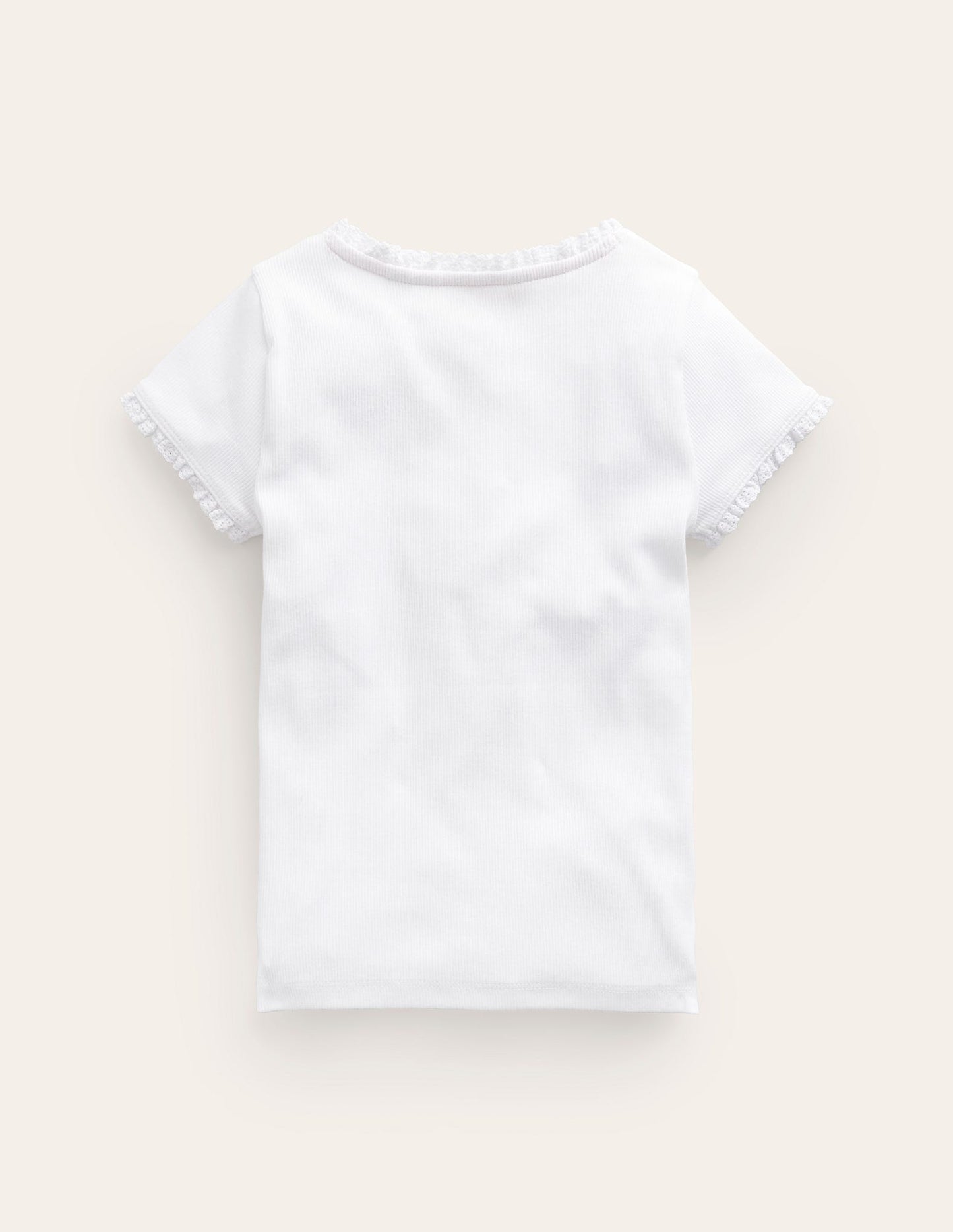 Short Sleeve Ribbed T-Shirt-White