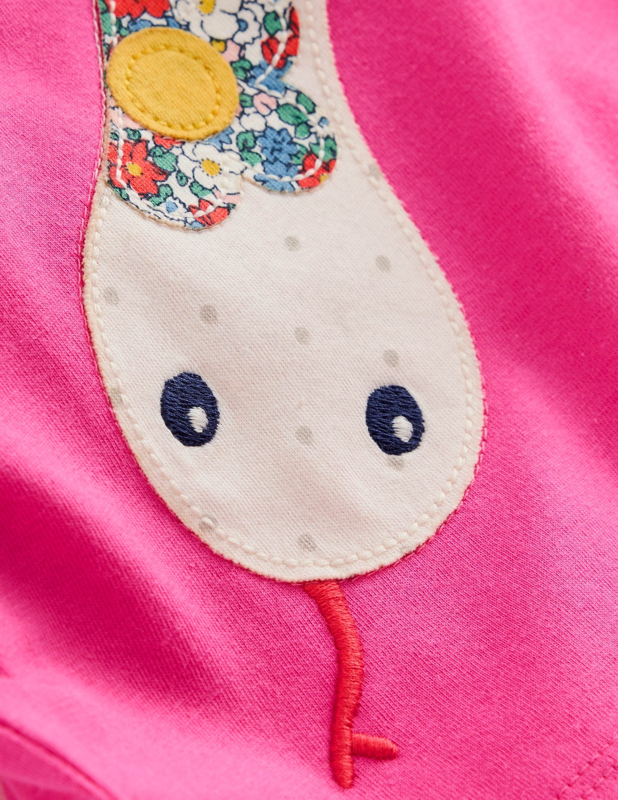 T-Shirt mit Puffärmeln und Applikation-Rosa Mond-Neujahr Schlange - Image 3