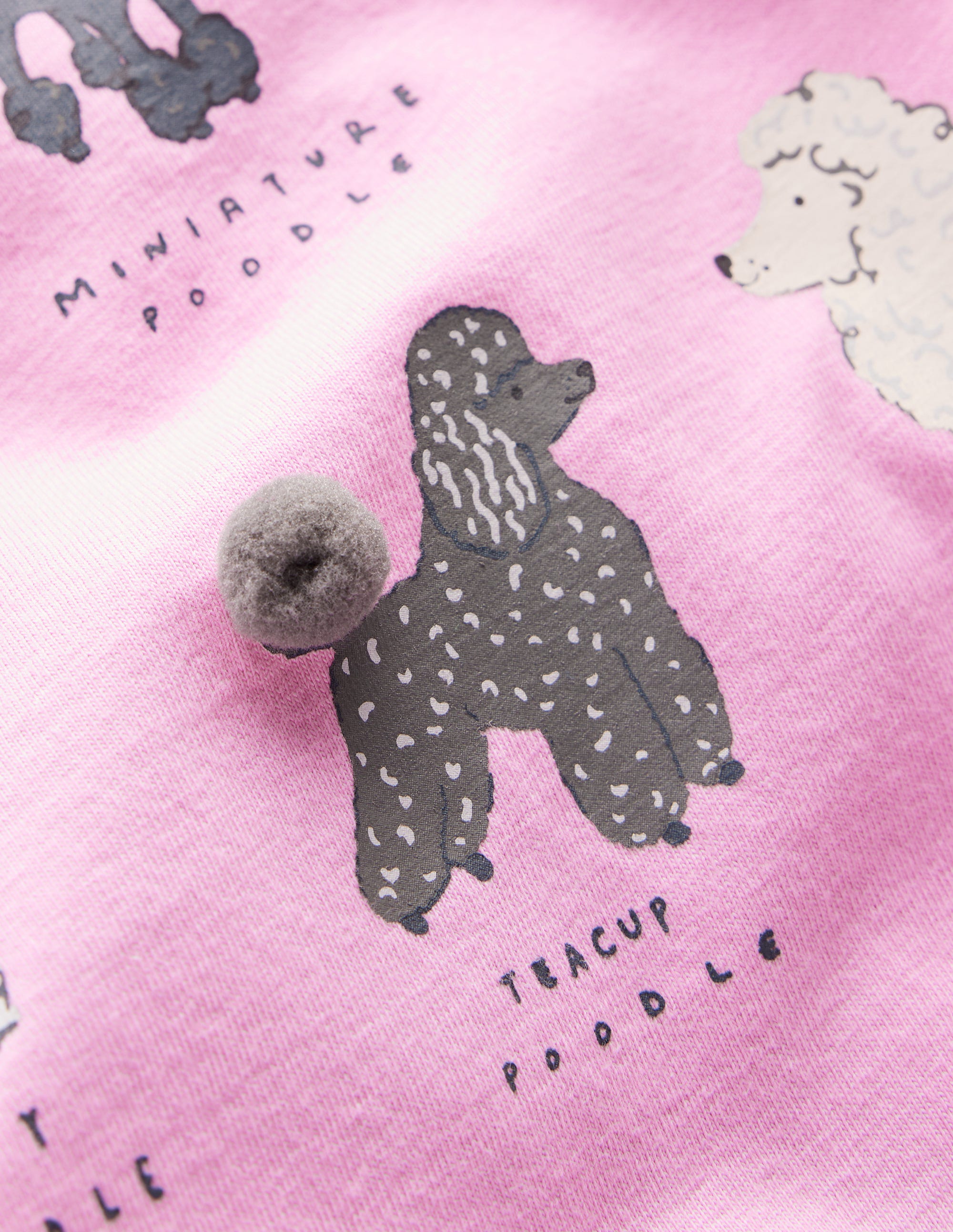 Langärmeliges Oberteil mit Rüschen und Logo-Kaugummirosa Hunde - Image 3