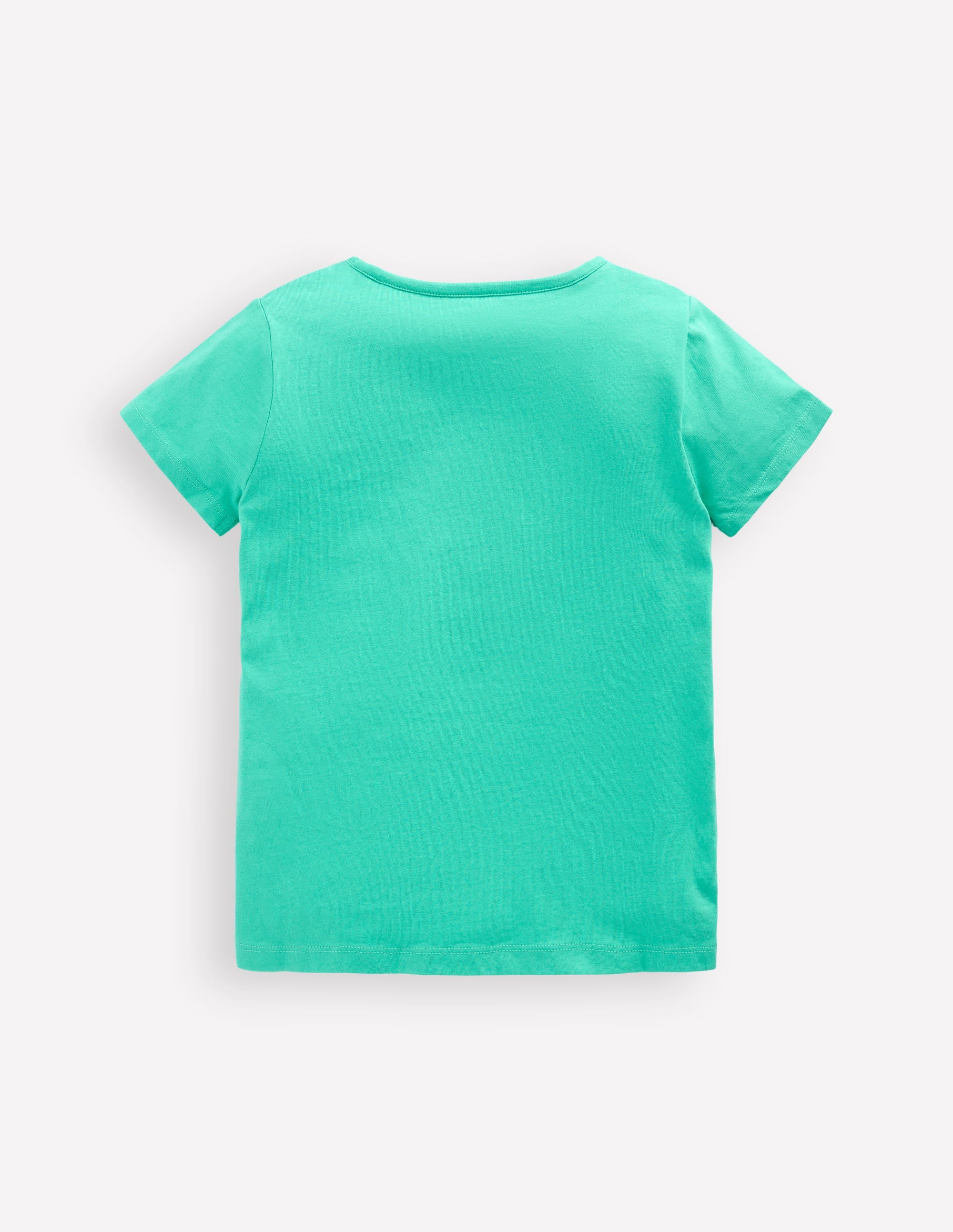 T-shirt manches courtes à appliqué-Lapin bleu turquoise - Image 2