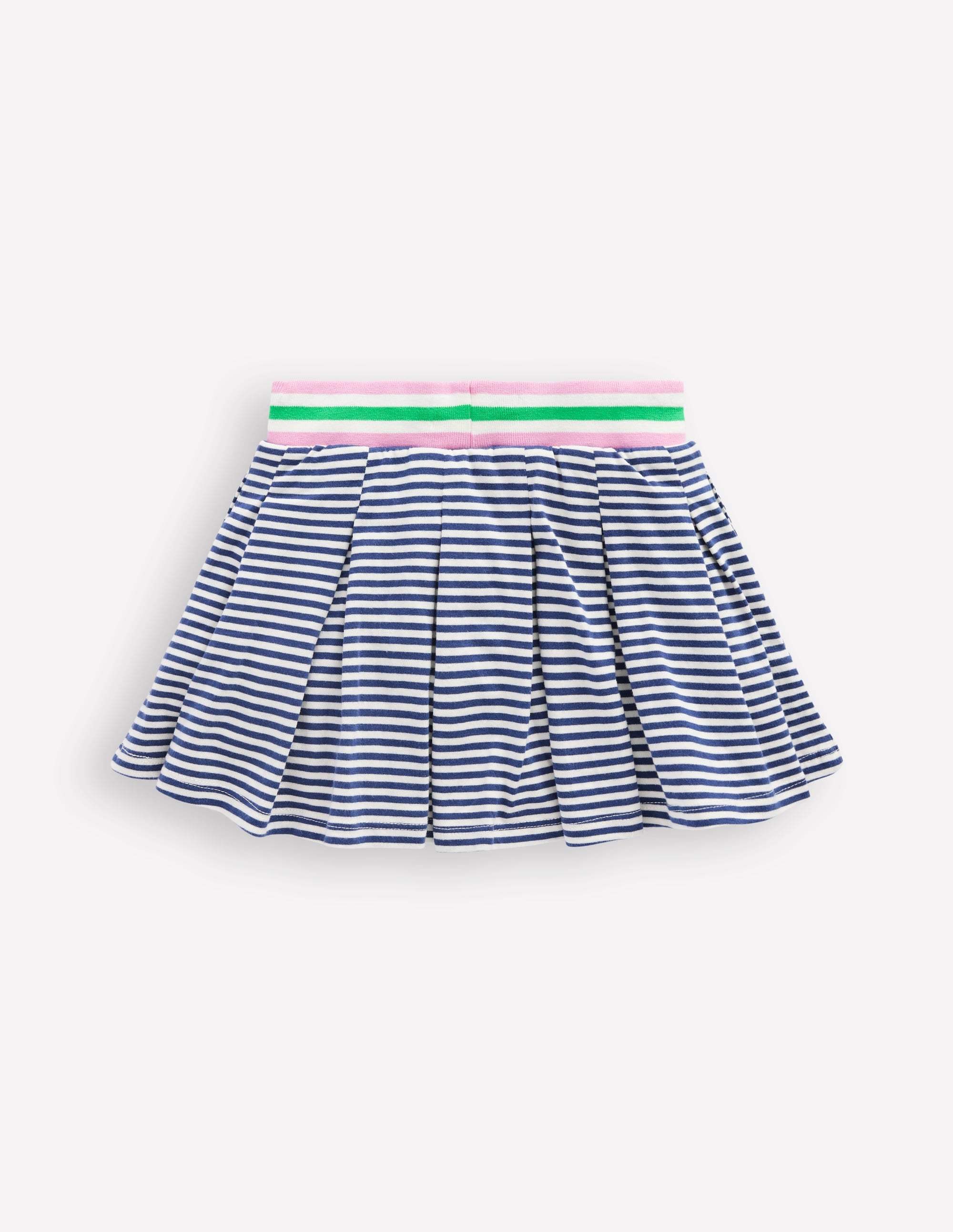 Plissierter Jersey-Skort-Steuerbordblau Naturweiß Streifen - Image 2