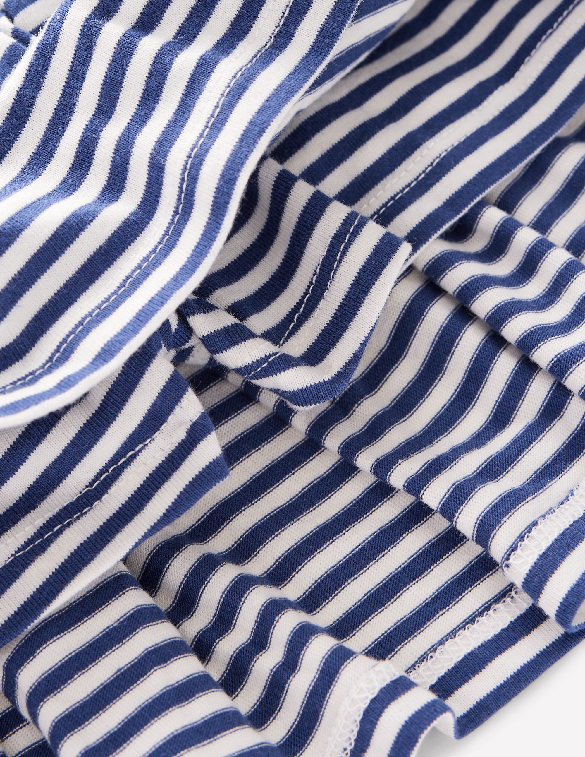 Plissierter Jersey-Skort-Steuerbordblau Naturweiß Streifen - Image 3