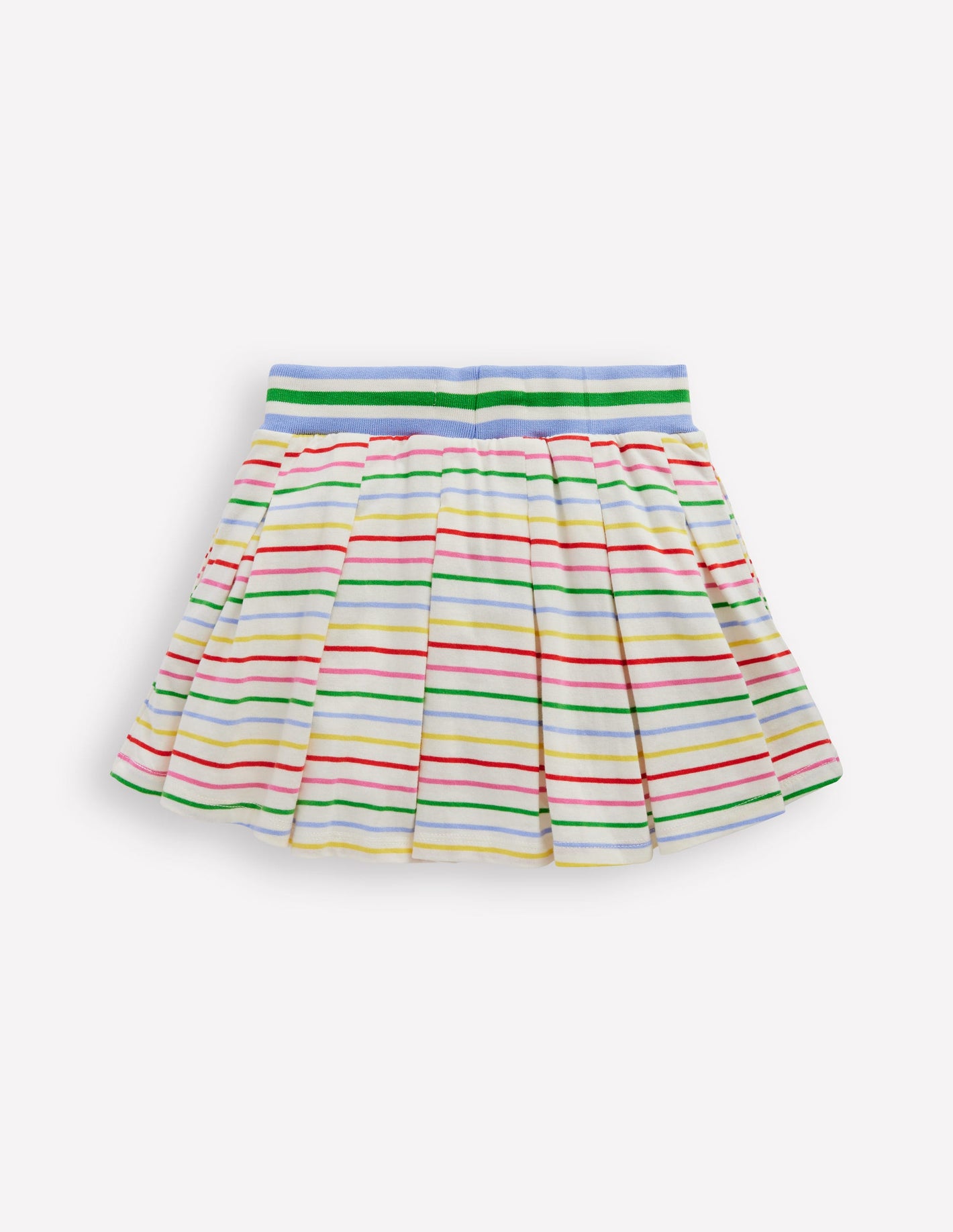 Pleated Jersey Skort-Multi Stripe