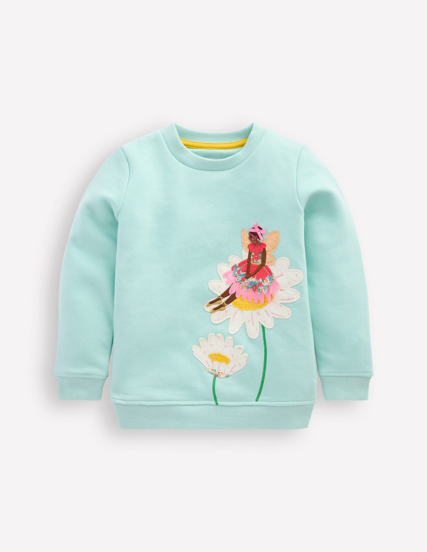 Sweatshirt mit Applikation-Frühlingsgrün Gänseblümchen Fee