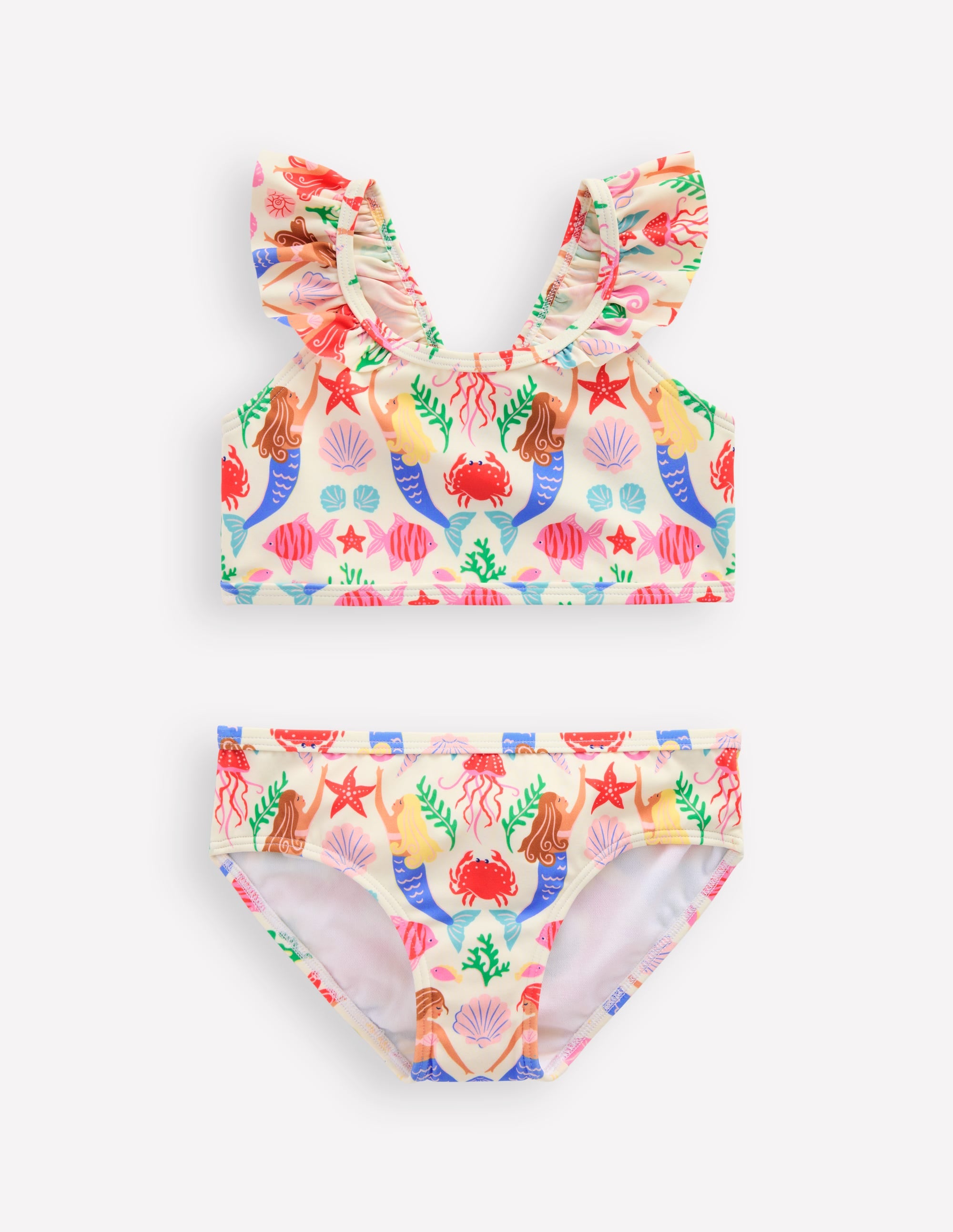 Bikini mit Rüschenträgern-Naturweiß Meerjungfrau - Image 2