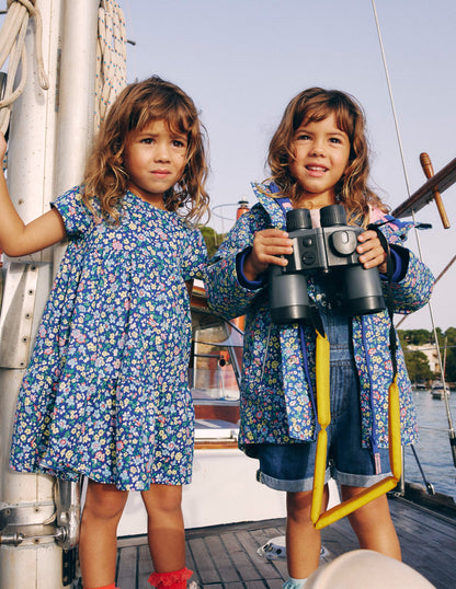 Ciré imperméable-Bleu saphir, fleurs nautiques