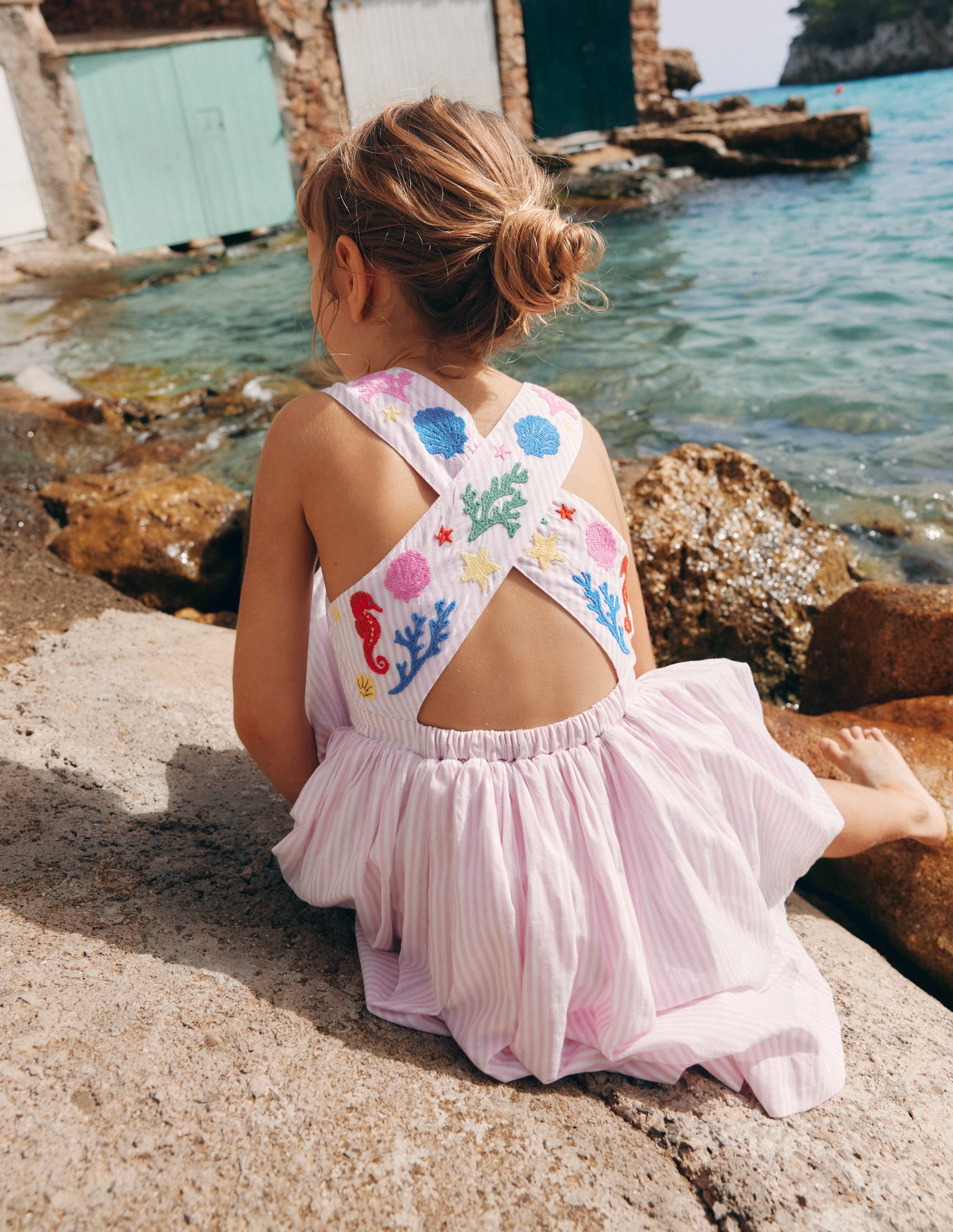 Harper Kleid mit gekreuzten Rückenträgern-Rosa Meerjungfrau - Image 6