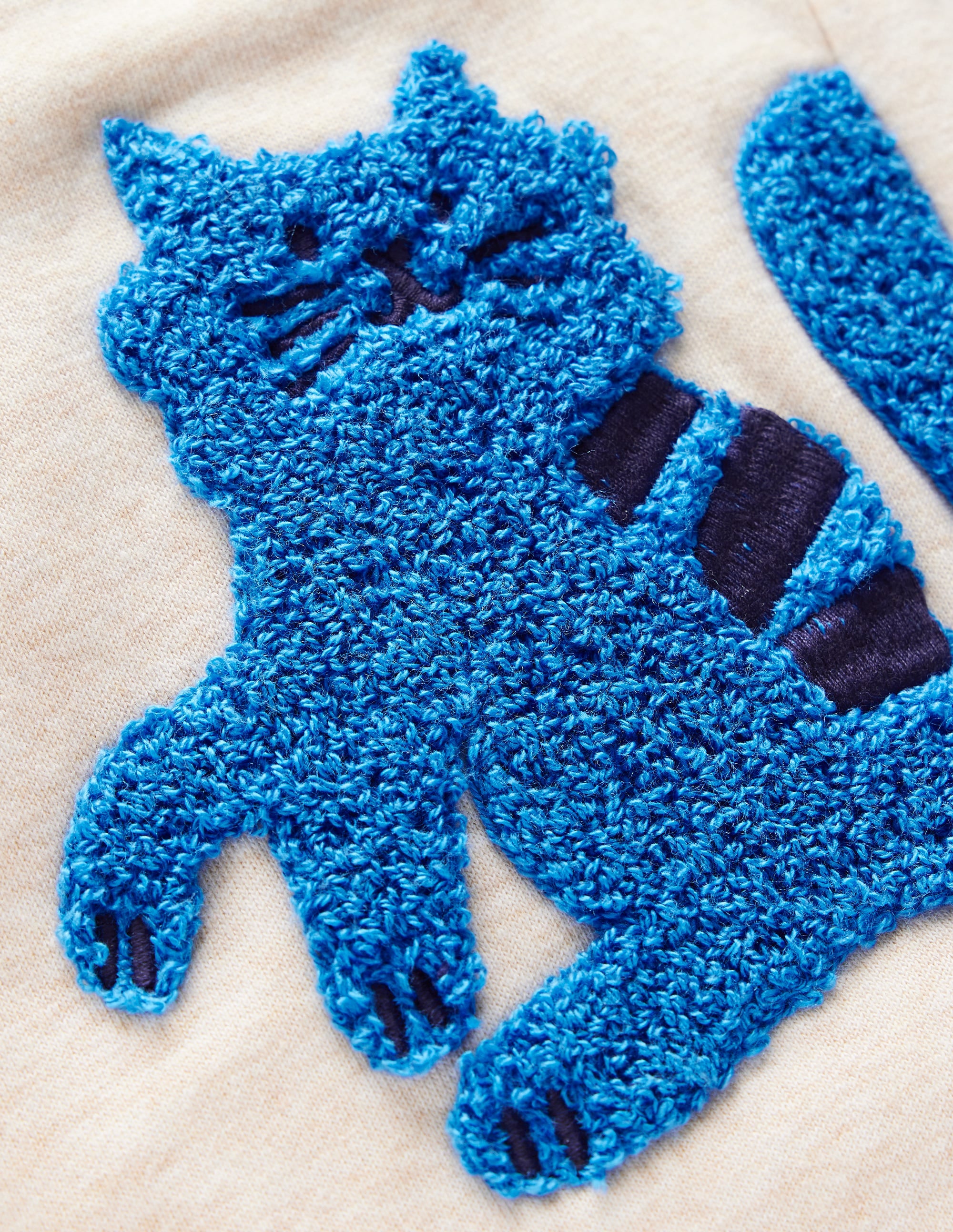 Wide Leg Applique Jogger-Oatmeal Marl Pets - Image 3