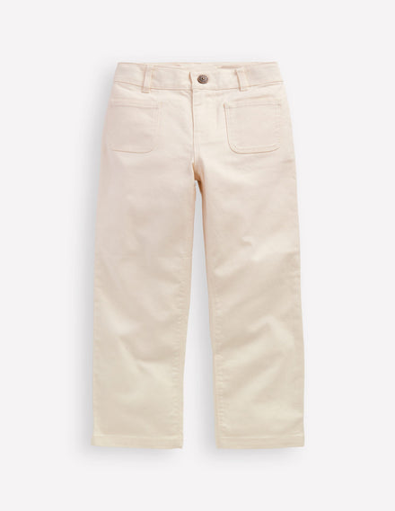 Pantalon à poche plaquée-Blanc vanille